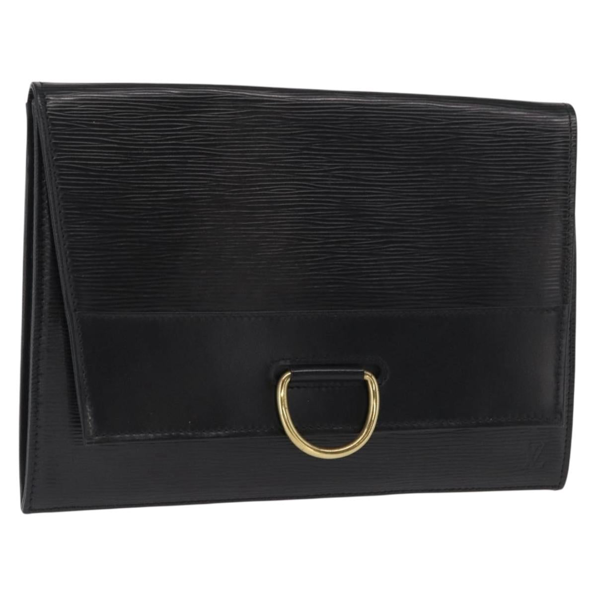 LOUIS VUITTON Epi Jena Clutch Bag Black M52722 LV Auth 168511