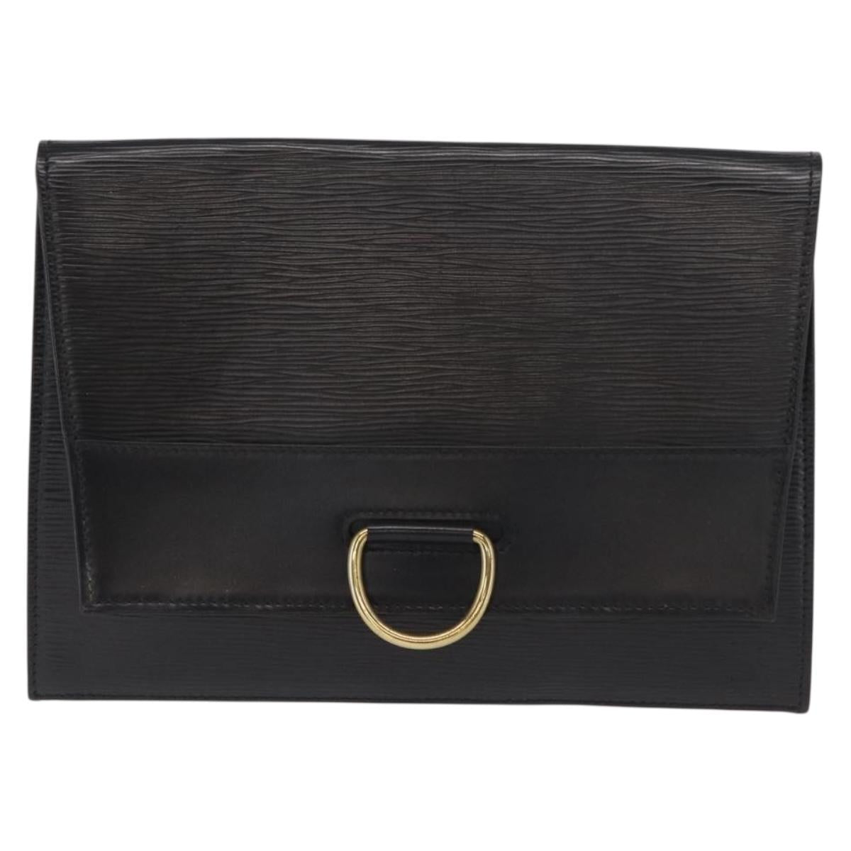 LOUIS VUITTON Epi Jena Clutch Bag Black M52722 LV Auth 168511