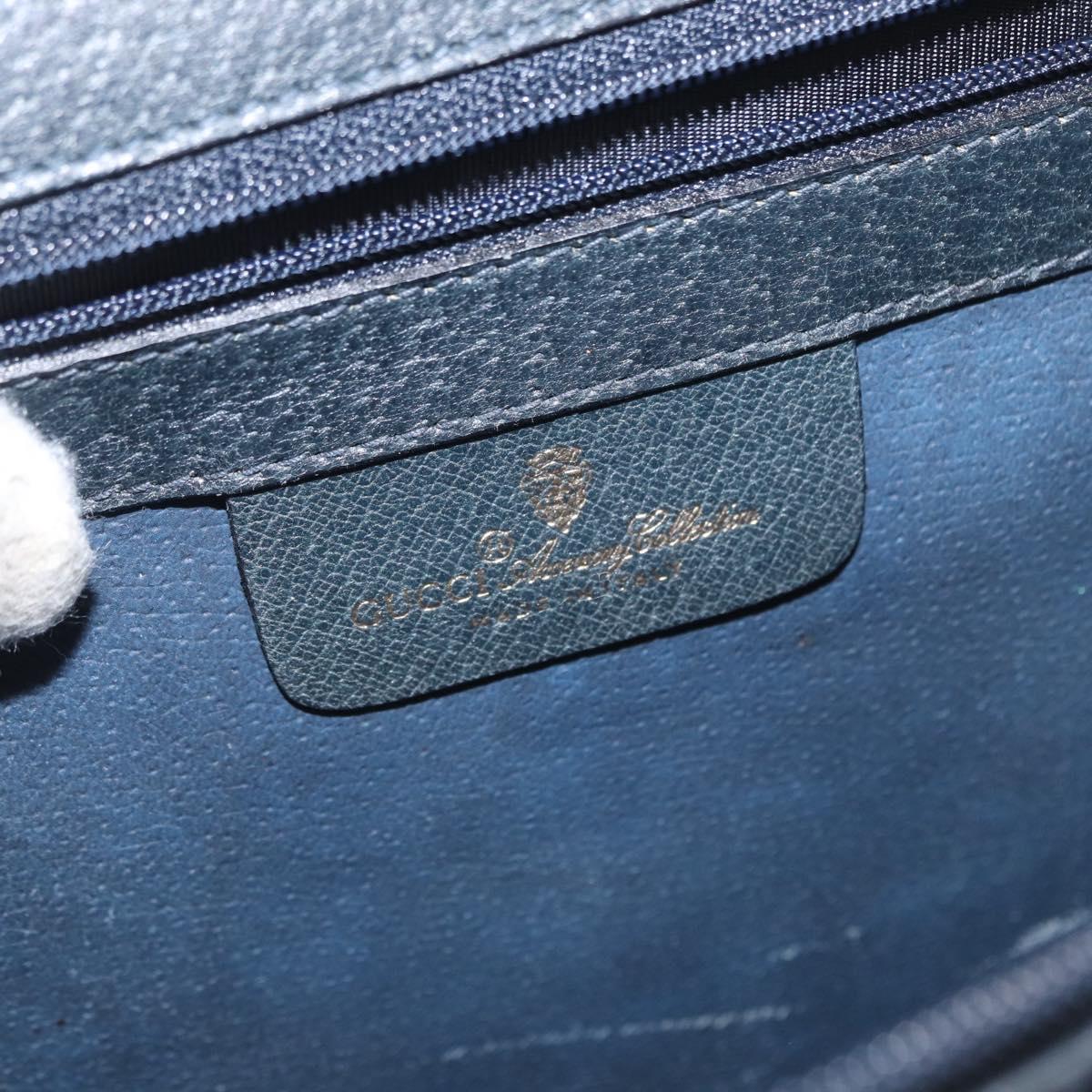GUCCI GG Supreme Business Bag PVC Navy Gold 904 20 002 Auth 168514