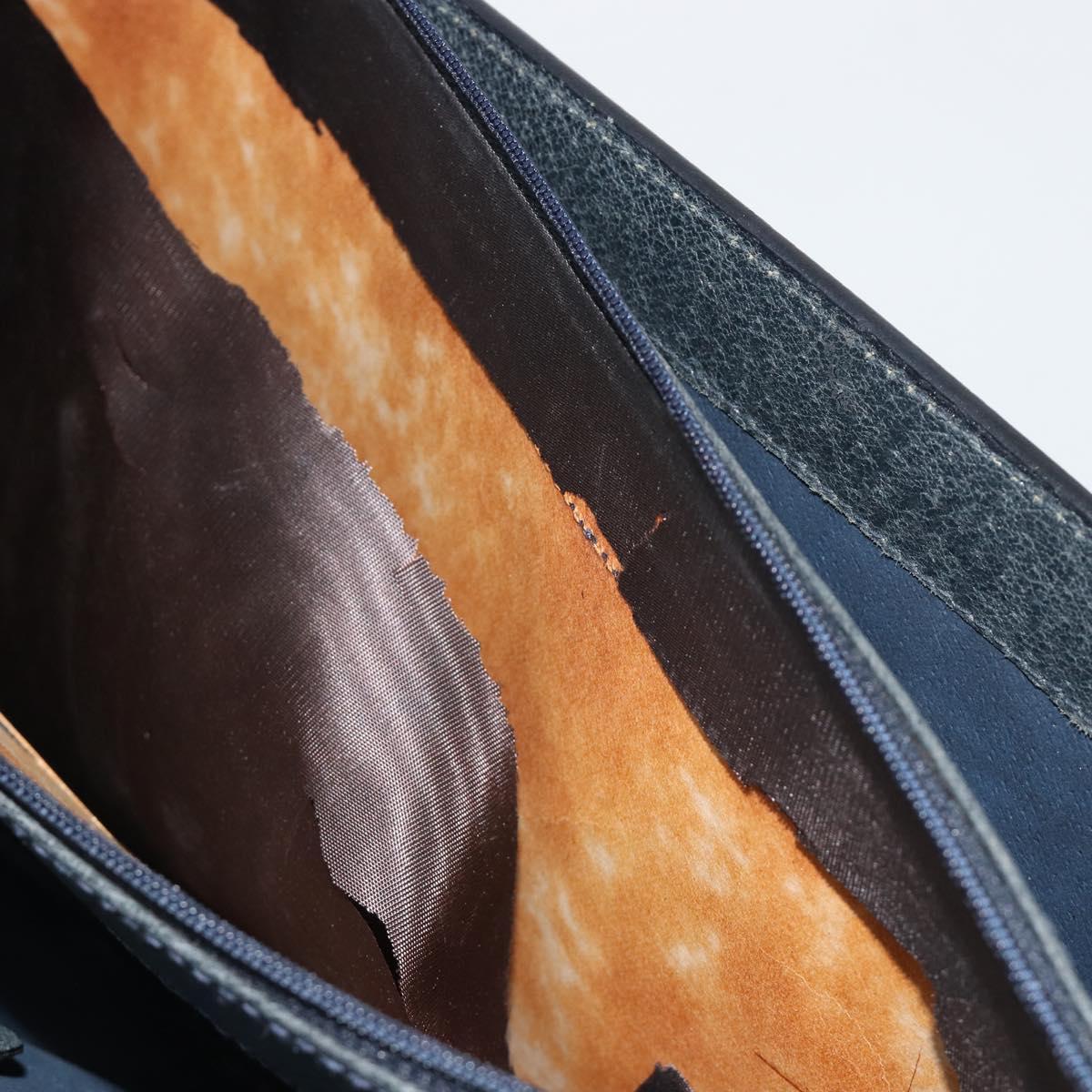 GUCCI GG Supreme Business Bag PVC Navy Gold 904 20 002 Auth 168514