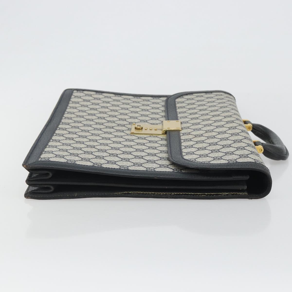 GUCCI GG Supreme Business Bag PVC Navy Gold 904 20 002 Auth 168514