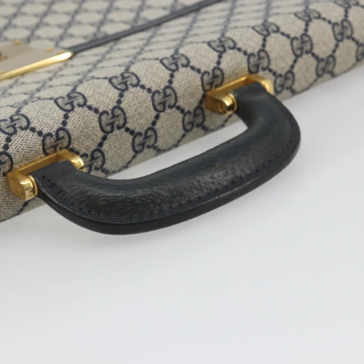 GUCCI GG Supreme Business Bag PVC Navy Gold 904 20 002 Auth 168514