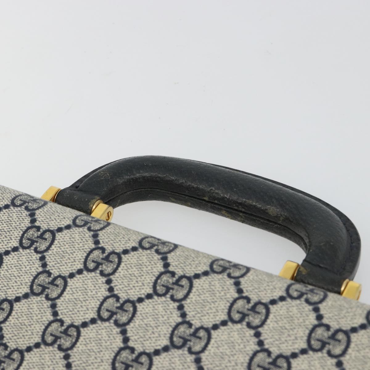 GUCCI GG Supreme Business Bag PVC Navy Gold 904 20 002 Auth 168514