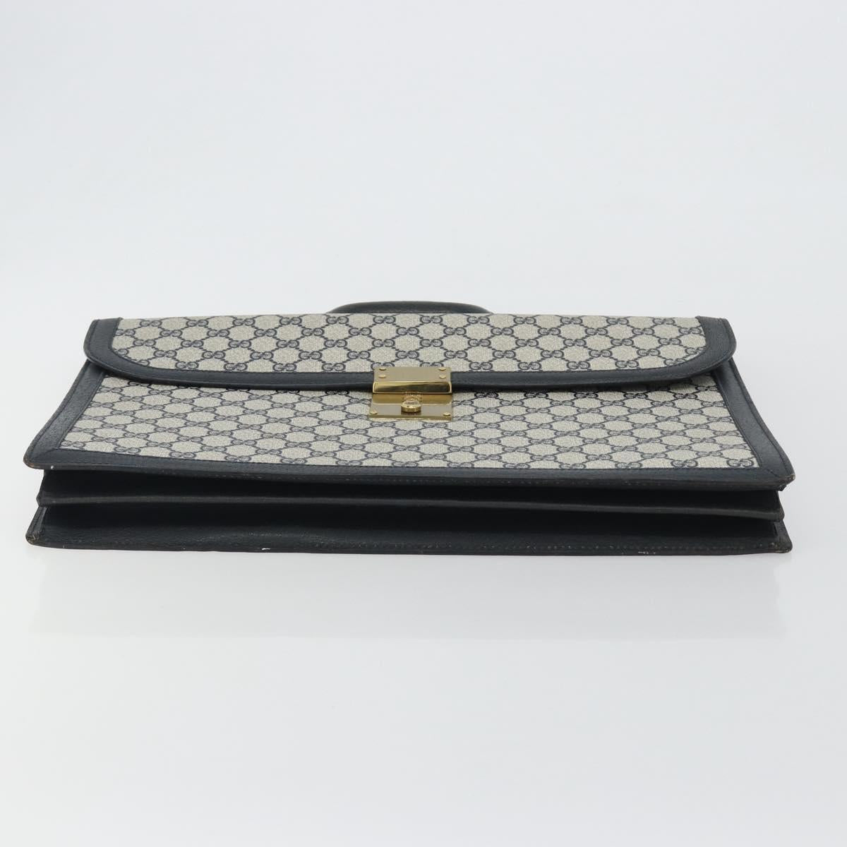 GUCCI GG Supreme Business Bag PVC Navy Gold 904 20 002 Auth 168514
