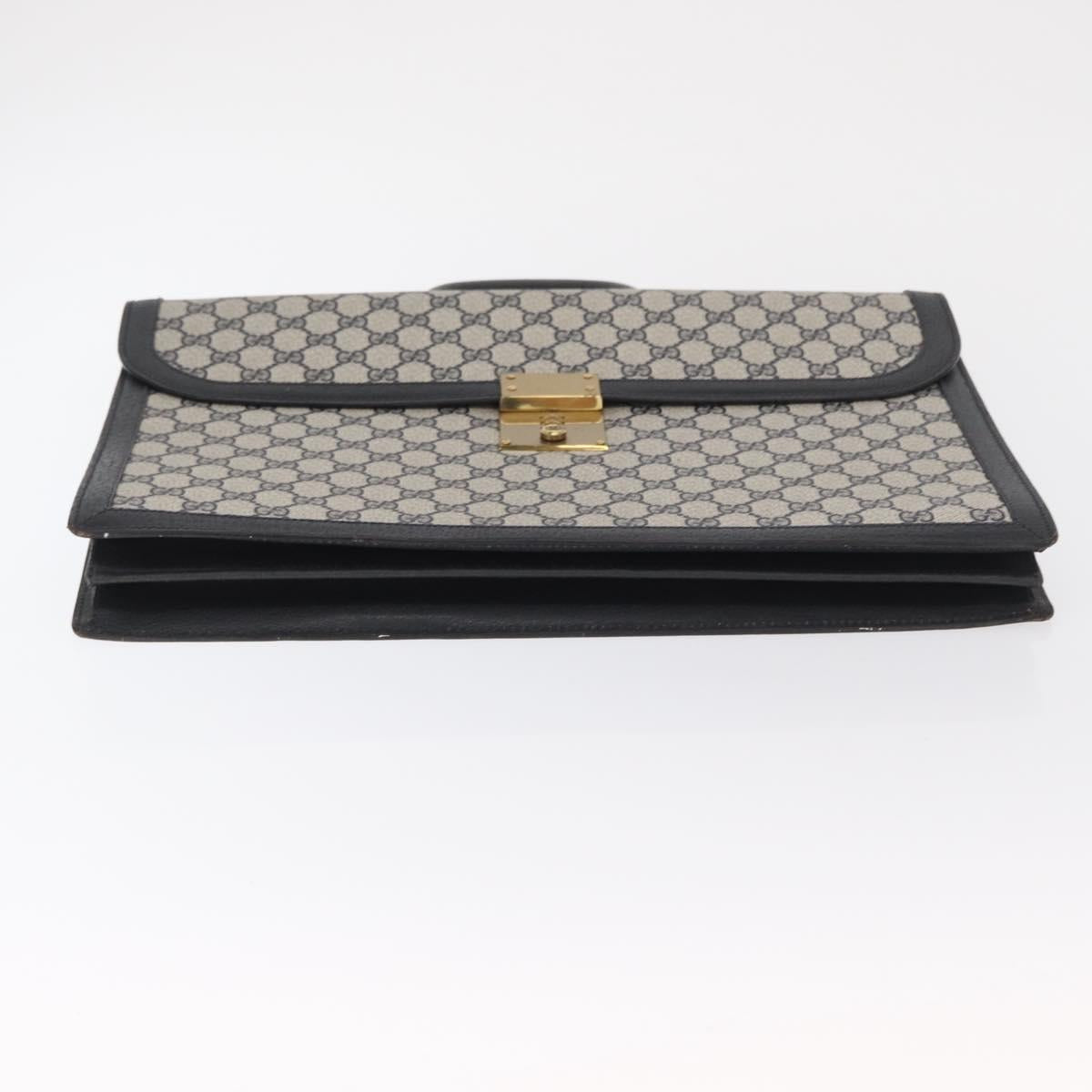 GUCCI GG Supreme Business Bag PVC Navy Gold 904 20 002 Auth 168514