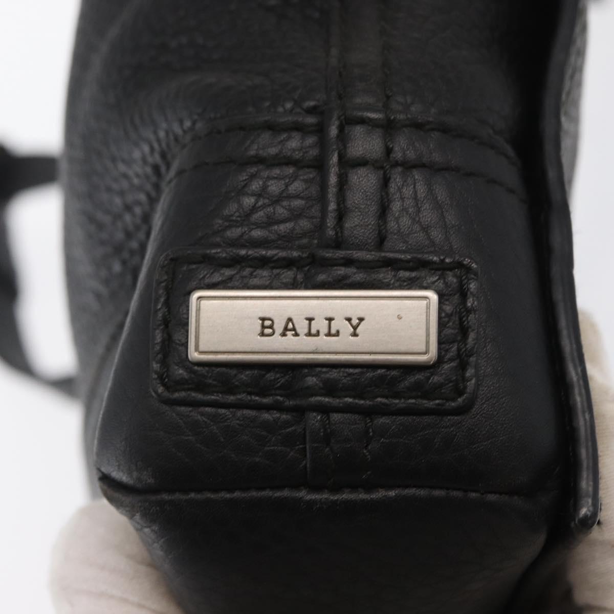 BALLY Shoulder Bag Leather Black Auth 168517