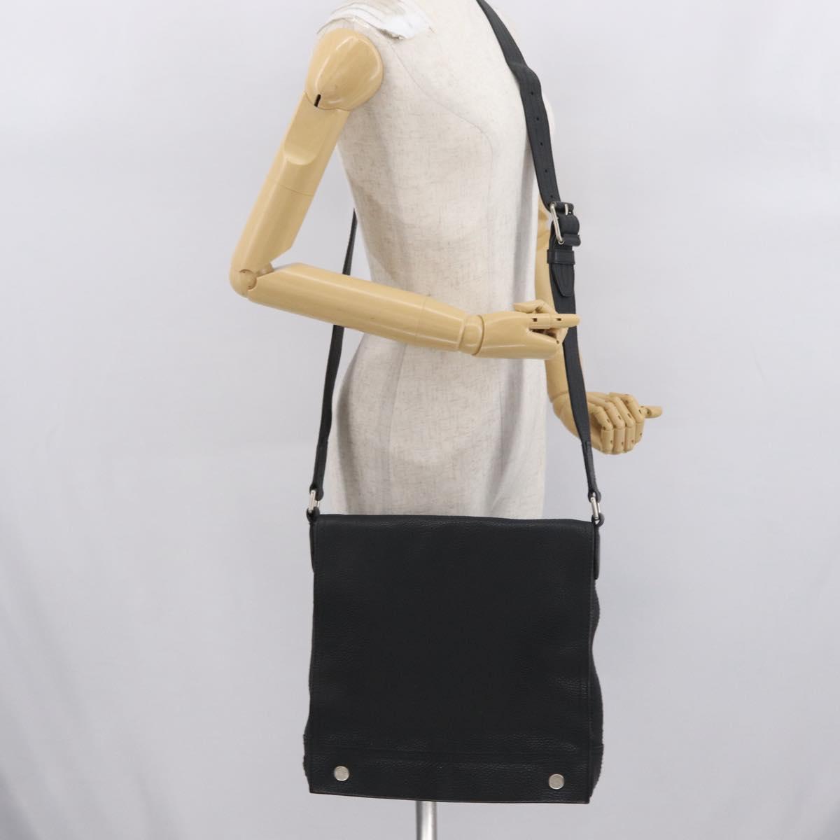 BALLY Shoulder Bag Leather Black Auth 168517