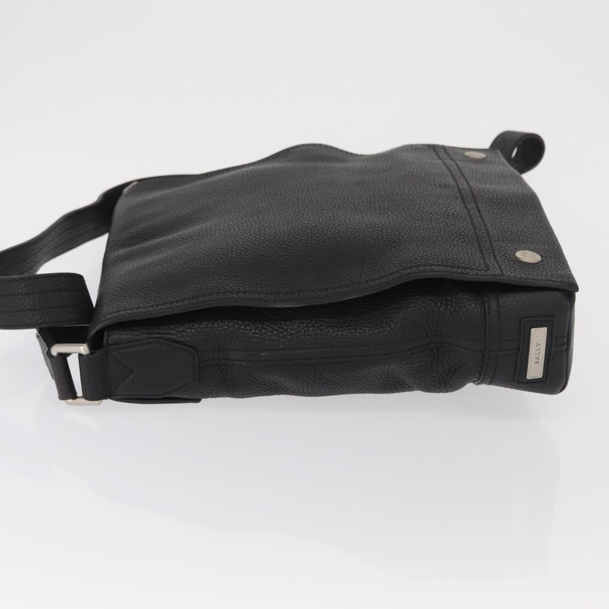 BALLY Shoulder Bag Leather Black Auth 168517