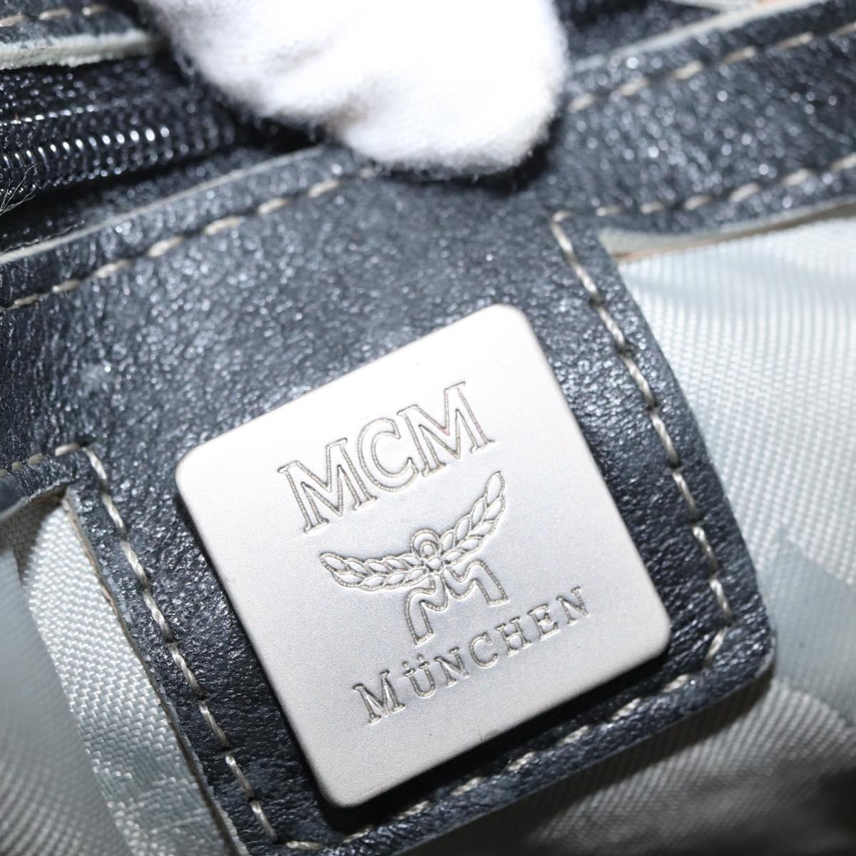 MCM Hand Bag Leather Black Auth 168518