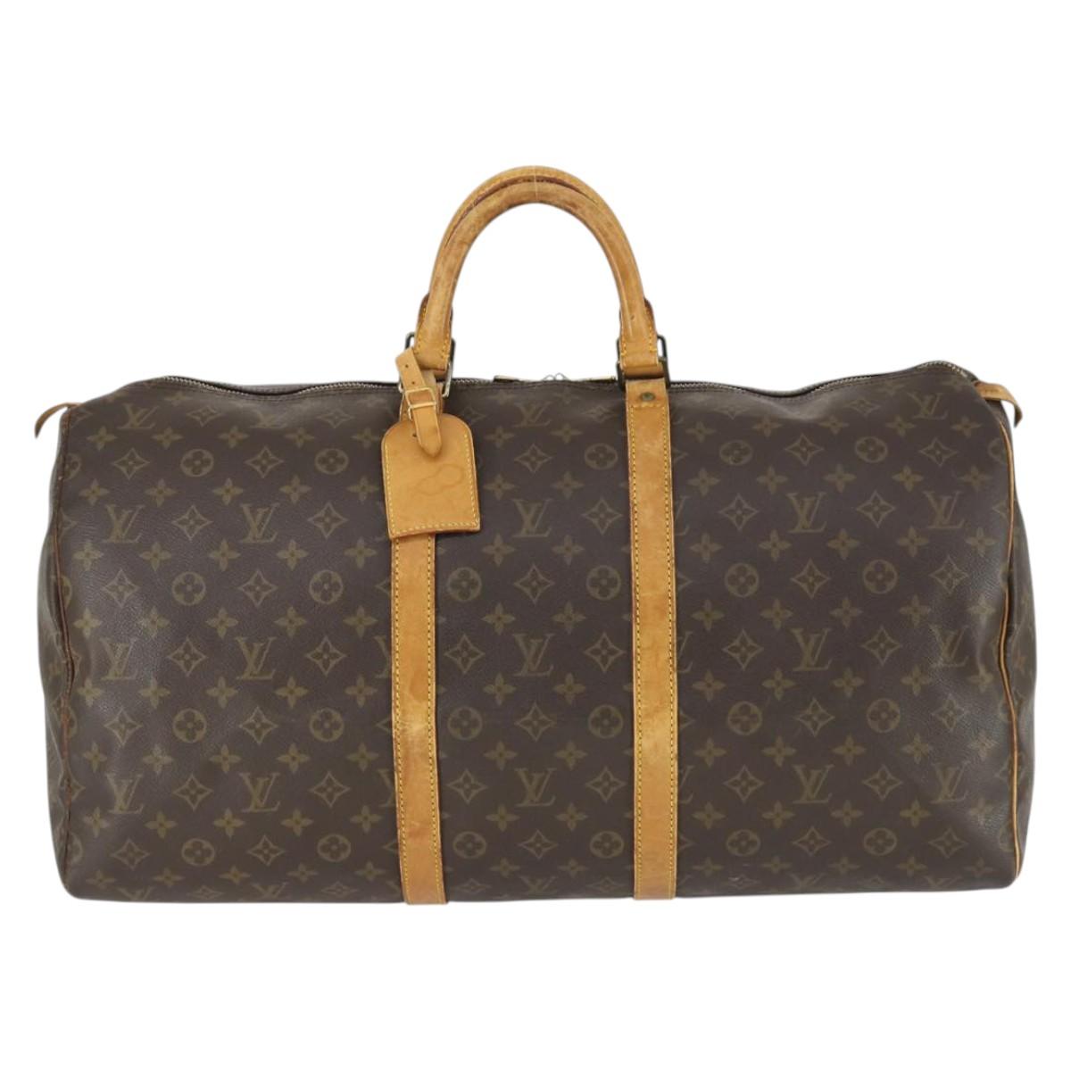 LOUIS VUITTON Monogram Keepall 55 Boston Bag M41424 LV Auth 168527