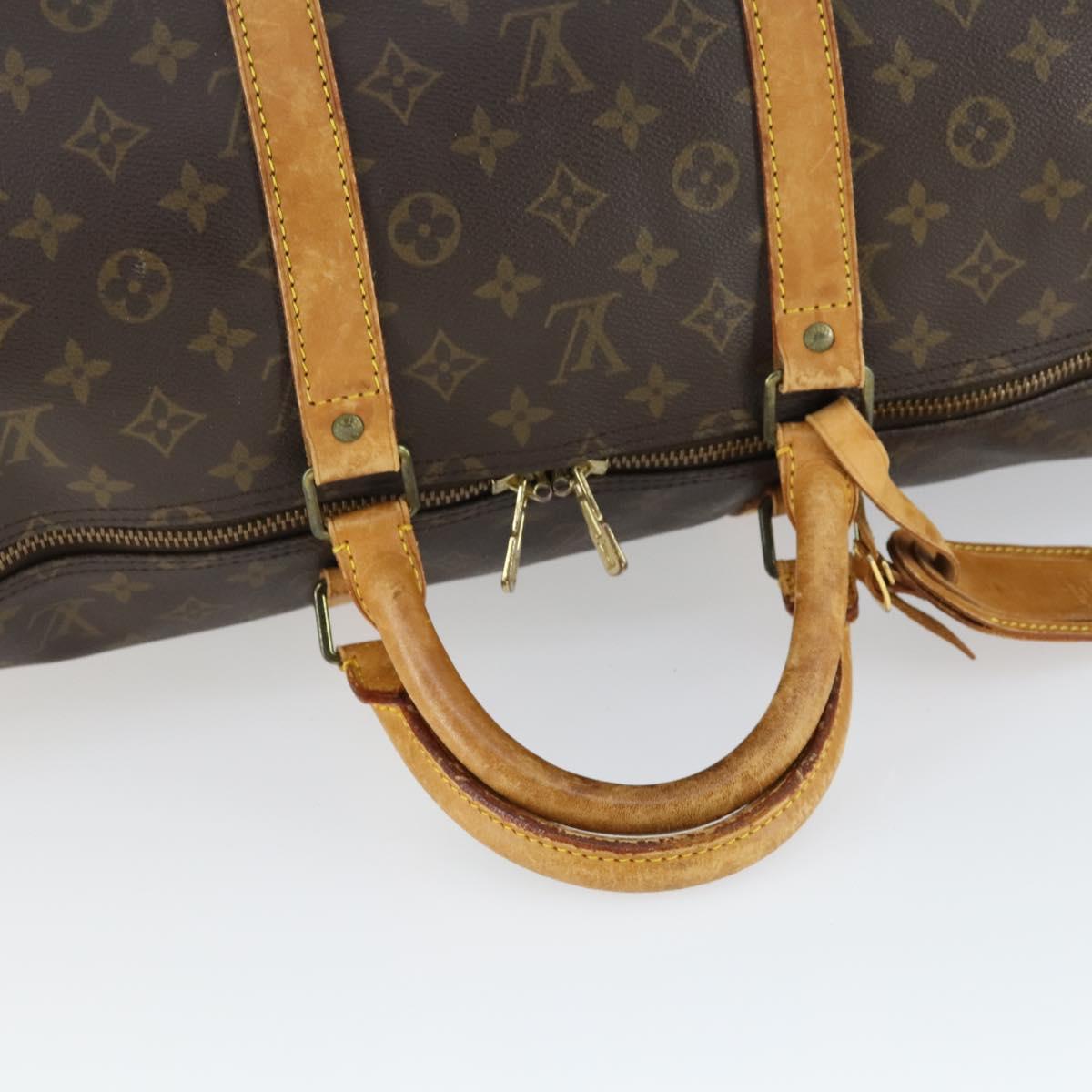 LOUIS VUITTON Monogram Keepall 55 Boston Bag M41424 LV Auth 168527