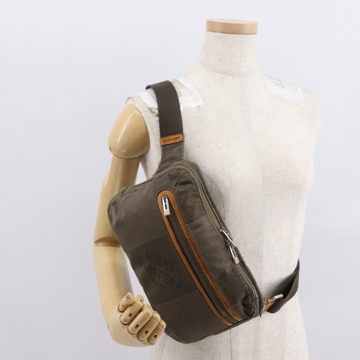 LOUIS VUITTON Damier Geant Arche Waist Bag Khaki M93022 LV Auth 168537