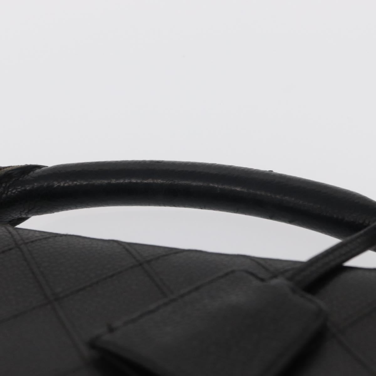 CHANEL Bicolore Business Bag Caviar Skin Black Gold CC Auth 168561