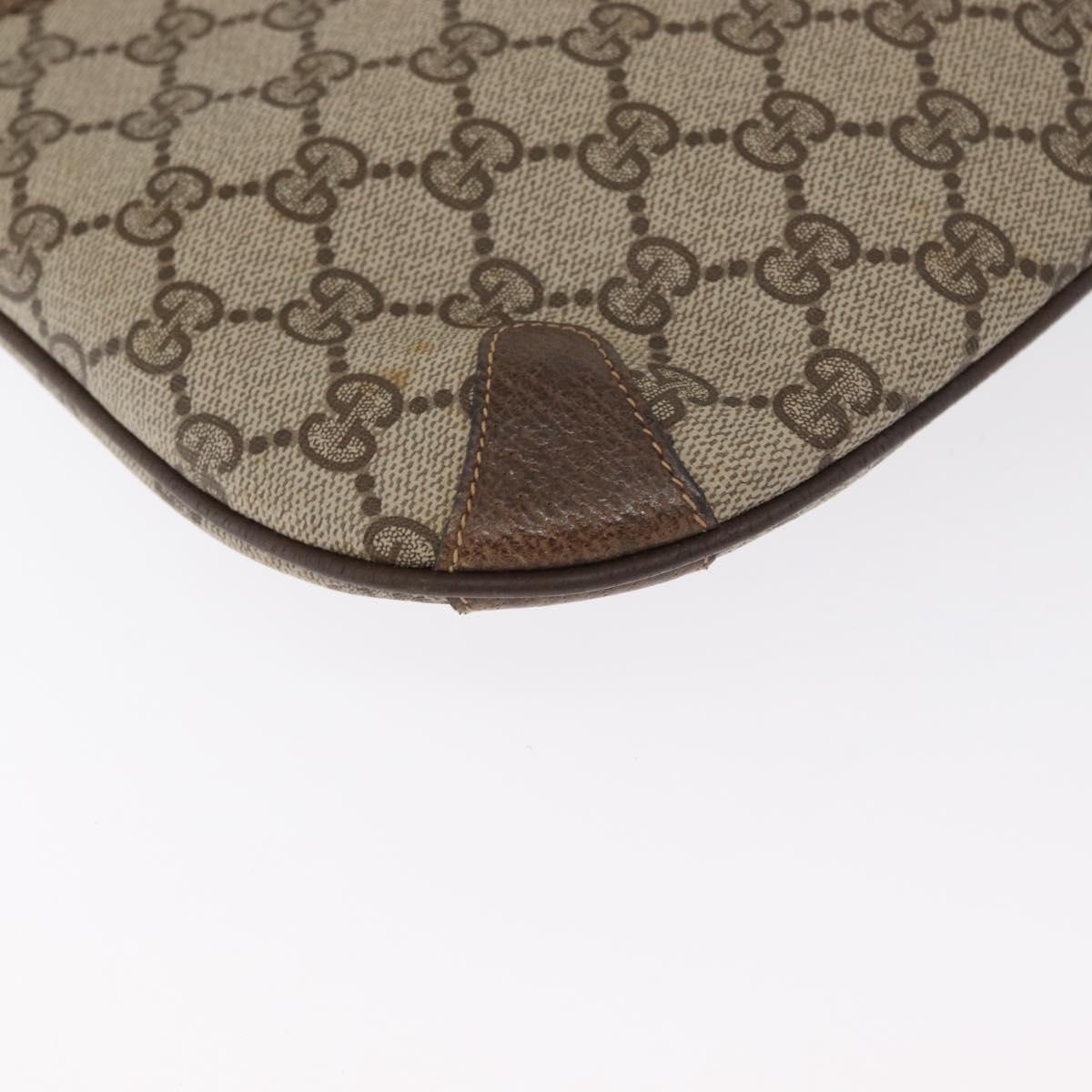 GUCCI GG Supreme Web Sherry Line Shoulder Bag PVC Beige 904 02 026 Auth 168565