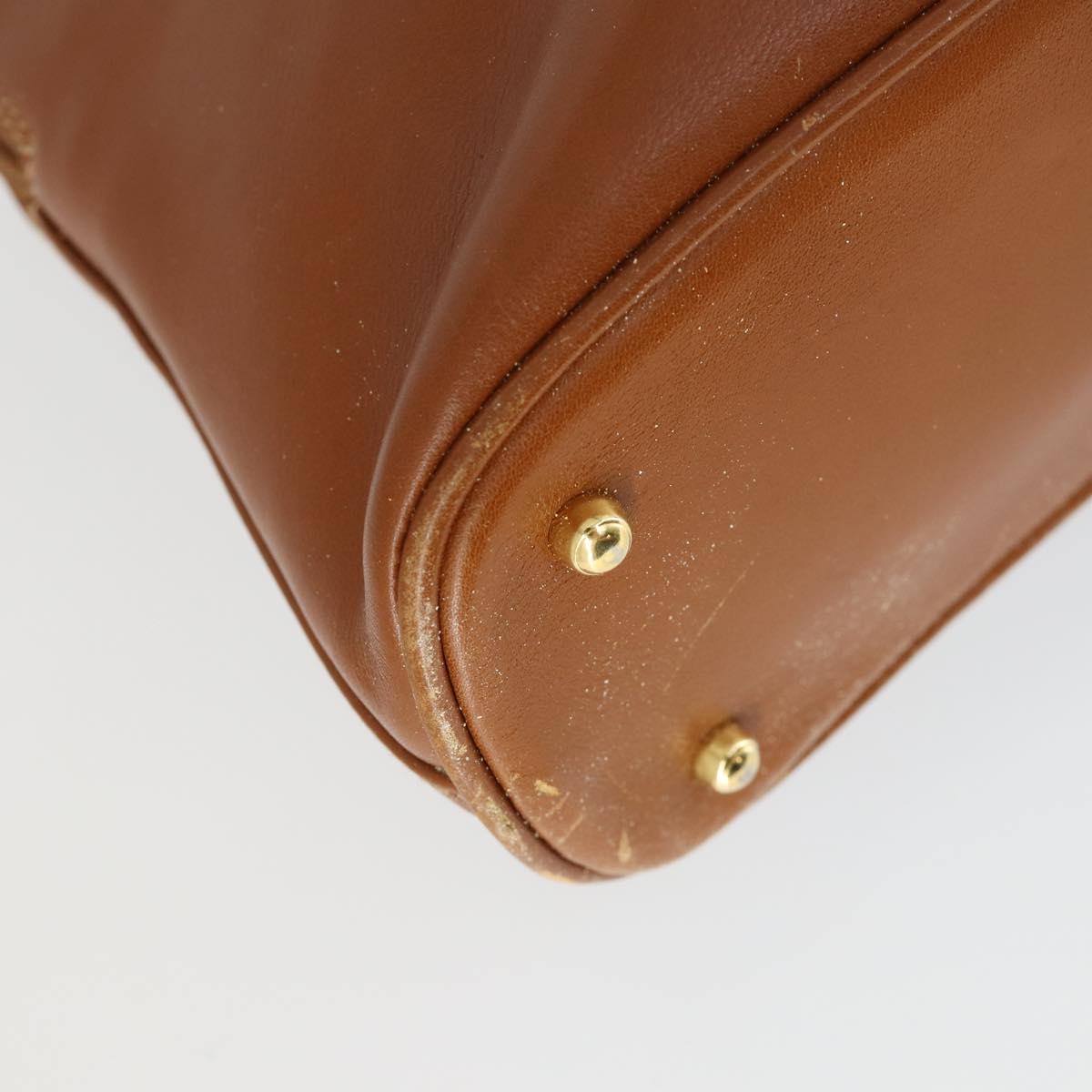 GUCCI Bamboo Hand Bag Leather 2way Brown Gold 000 122 0290 Auth 168572