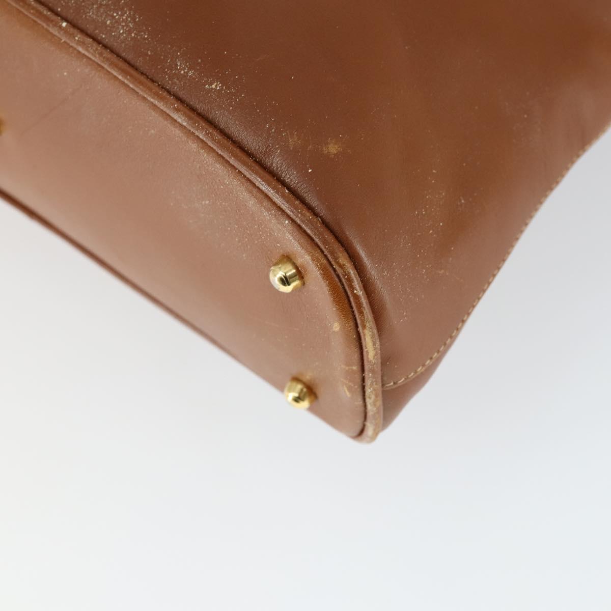 GUCCI Bamboo Hand Bag Leather 2way Brown Gold 000 122 0290 Auth 168572