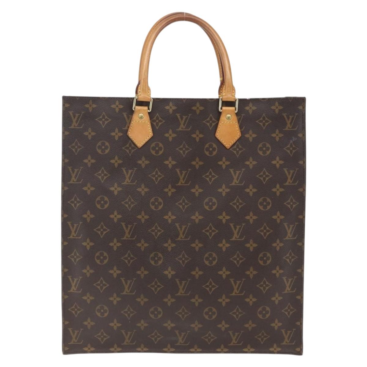 LOUIS VUITTON Monogram Sac Plat Hand Bag M51140 LV Auth 168595