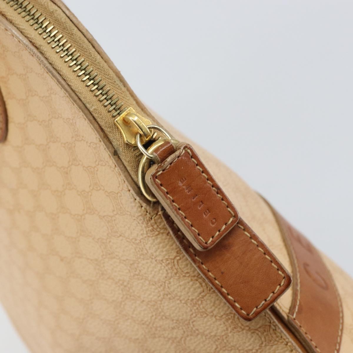 CELINE Macadam Canvas Hand Bag PVC Beige Gold Auth 168604