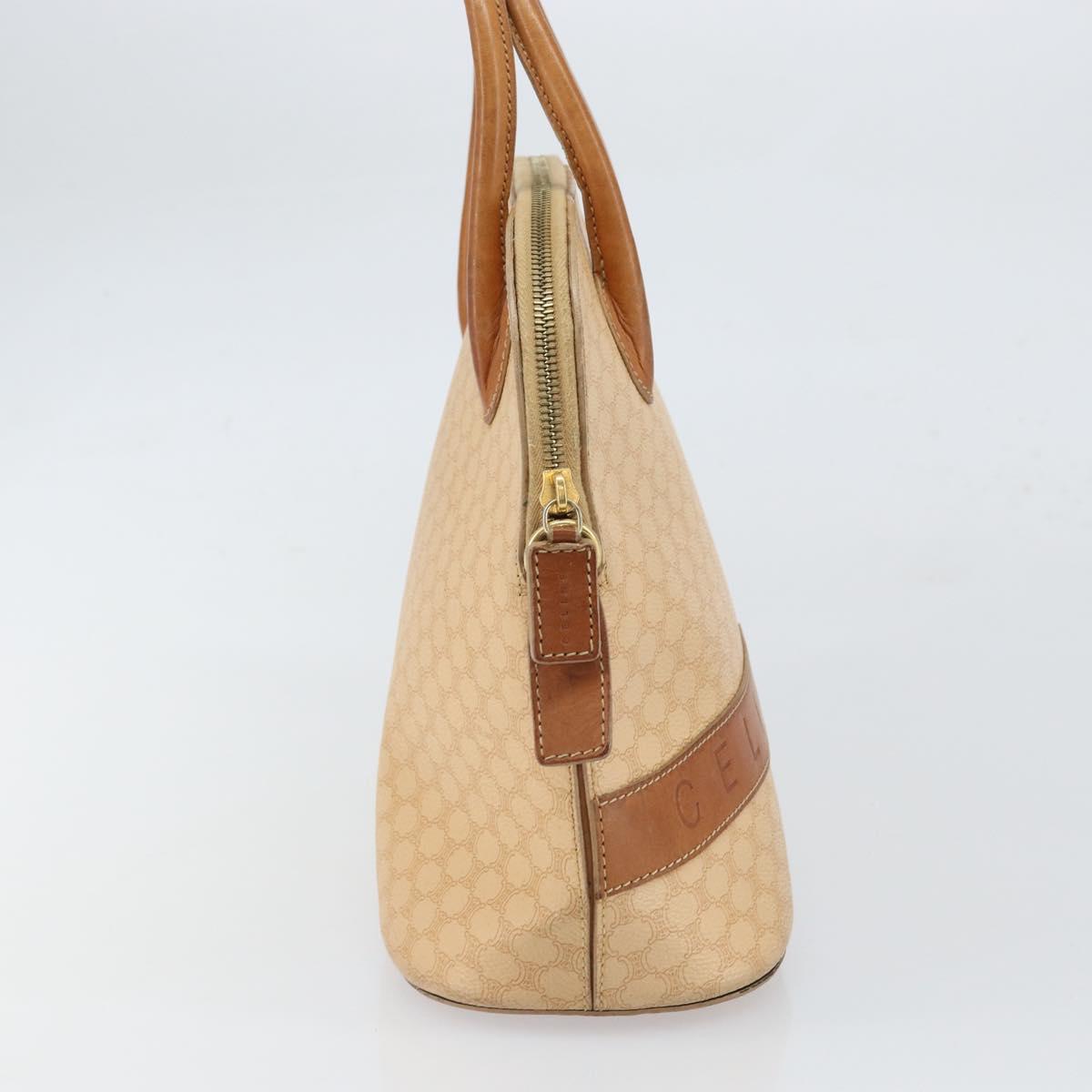 CELINE Macadam Canvas Hand Bag PVC Beige Gold Auth 168604