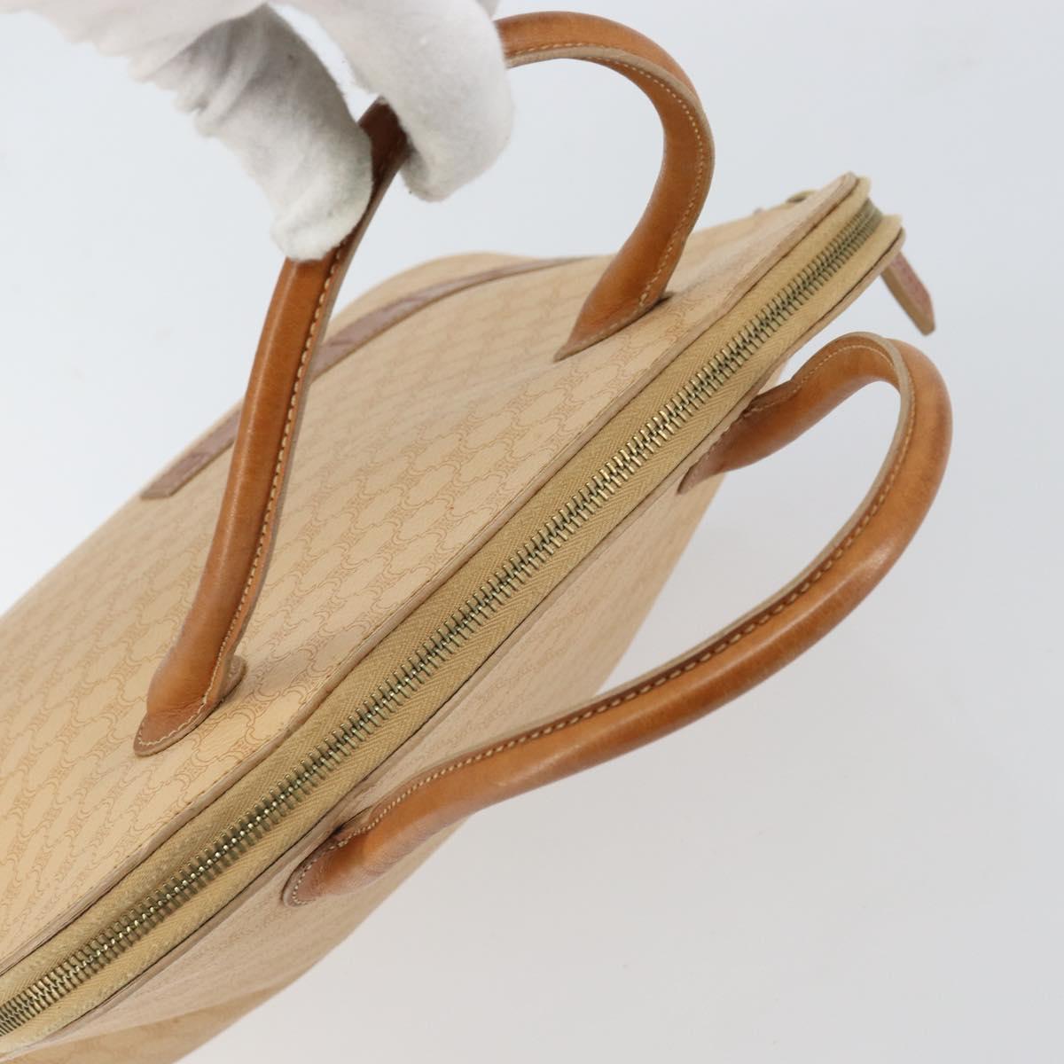 CELINE Macadam Canvas Hand Bag PVC Beige Gold Auth 168604