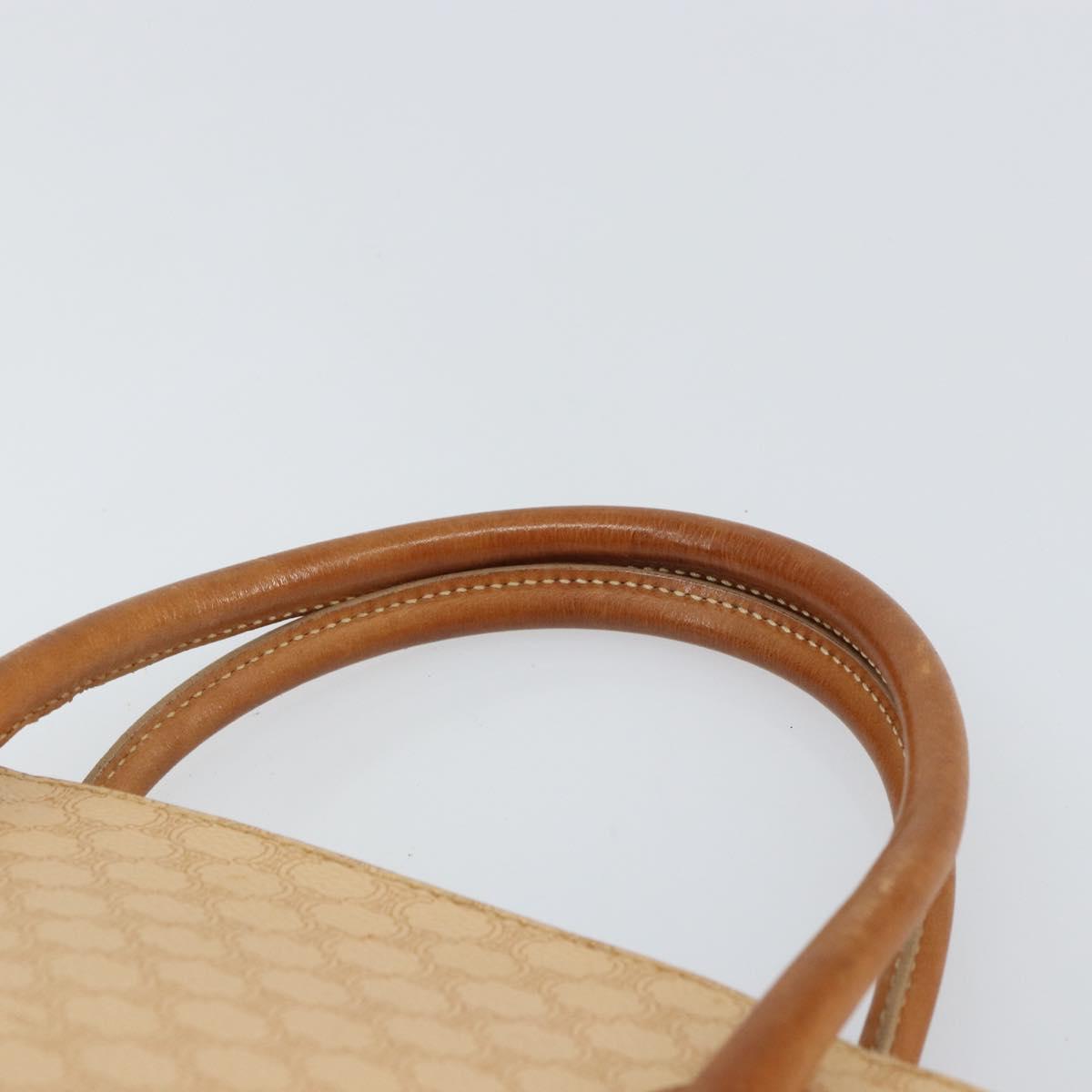 CELINE Macadam Canvas Hand Bag PVC Beige Gold Auth 168604