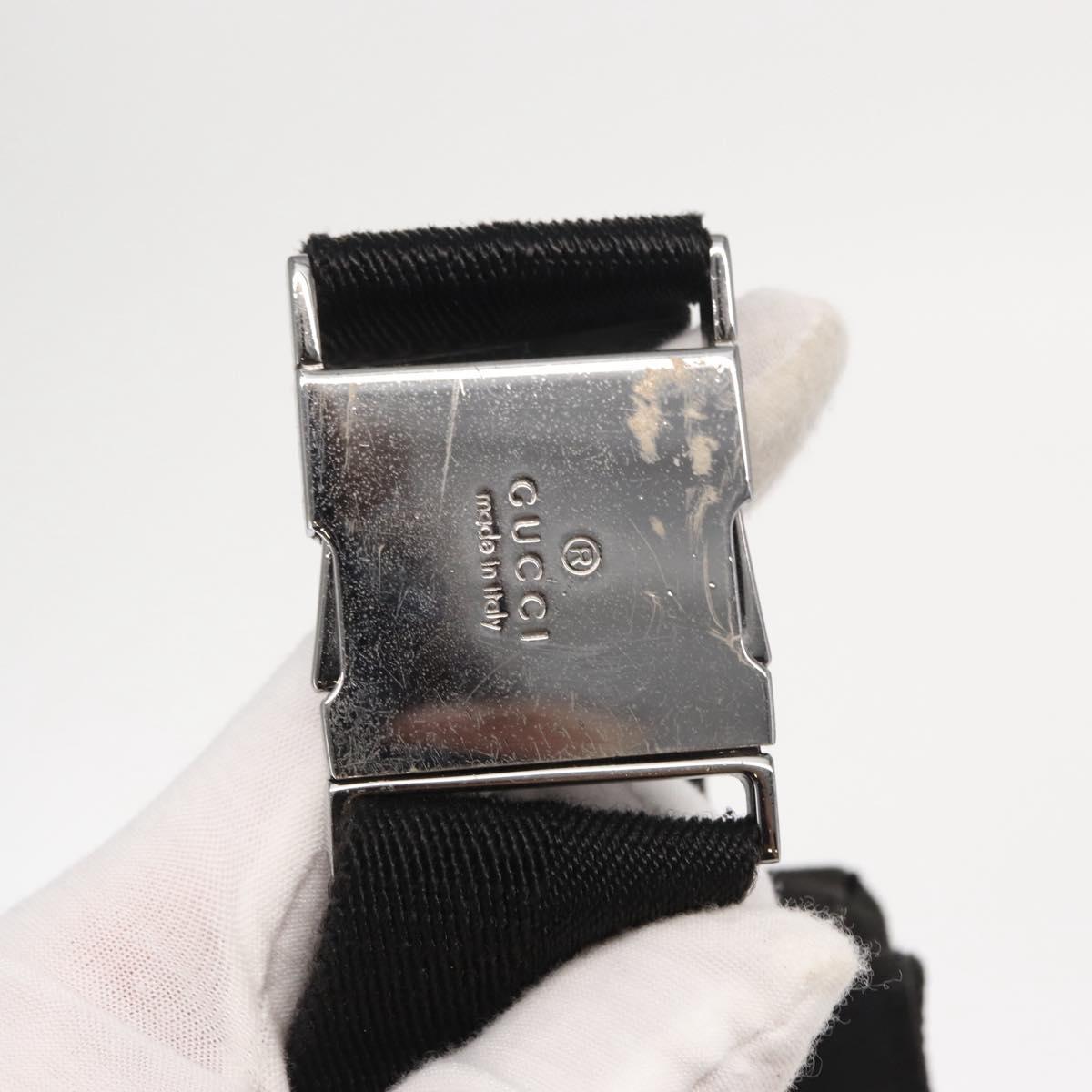 GUCCI GG Canvas Waist bag Black Silver 28566 Auth 168615