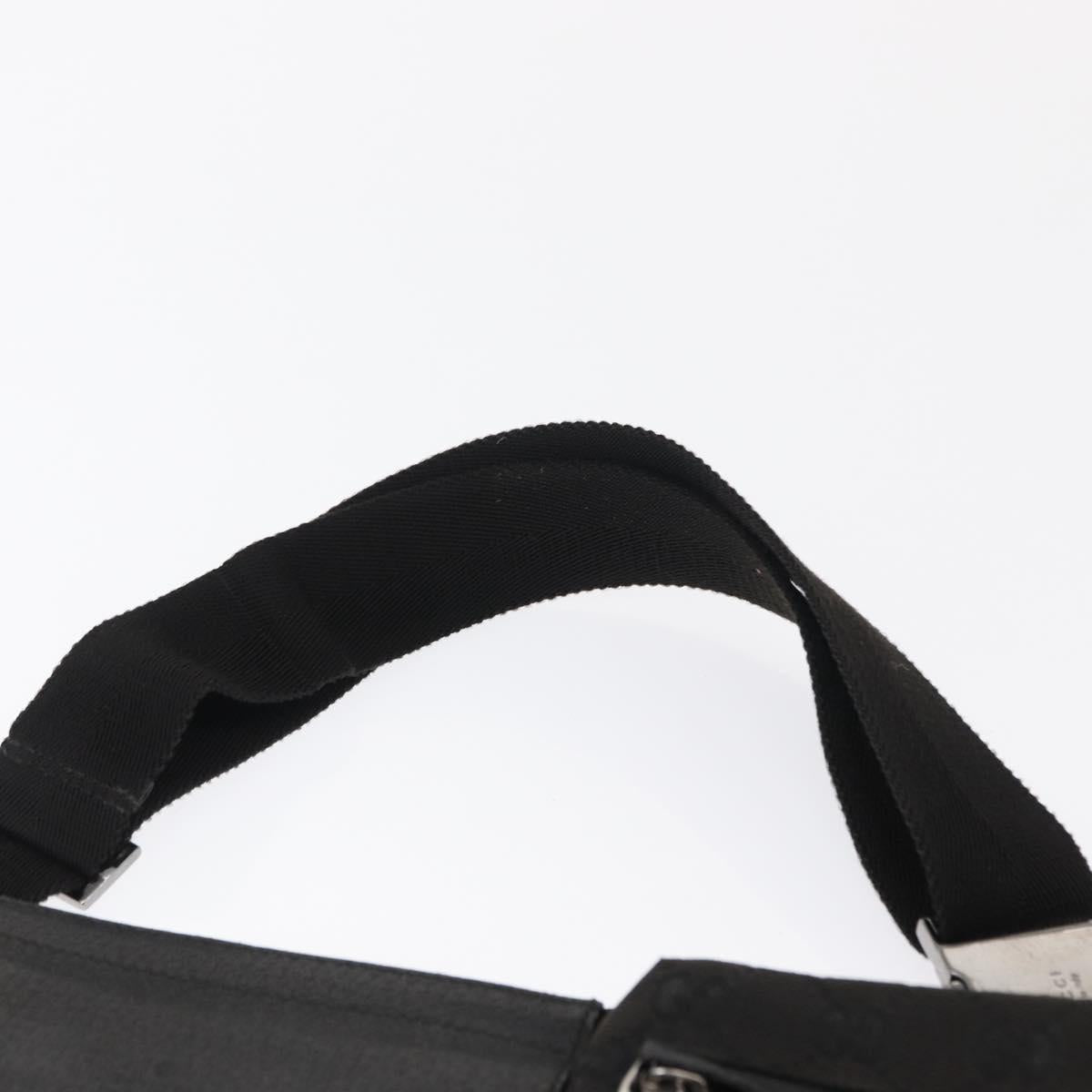 GUCCI GG Canvas Waist bag Black Silver 28566 Auth 168615