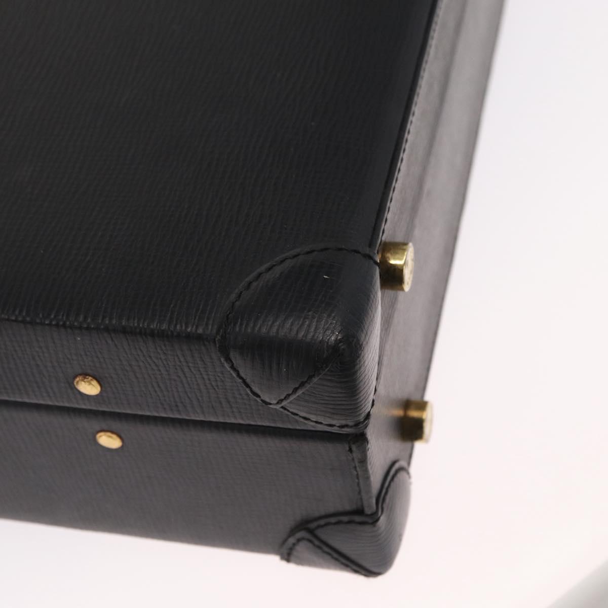 LOEWE Anagram Trunk Leather Black Gold Auth 168623