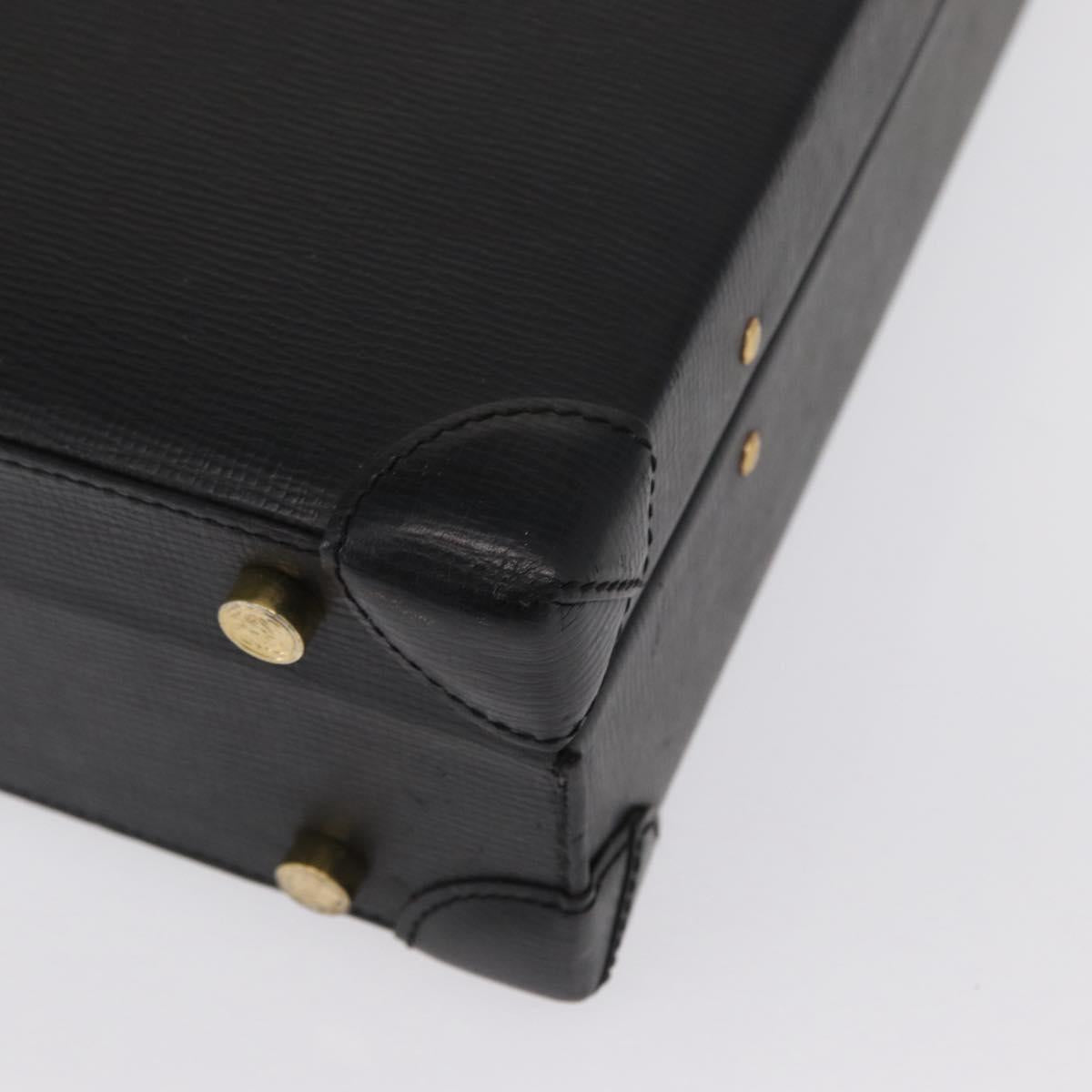 LOEWE Anagram Trunk Leather Black Gold Auth 168623