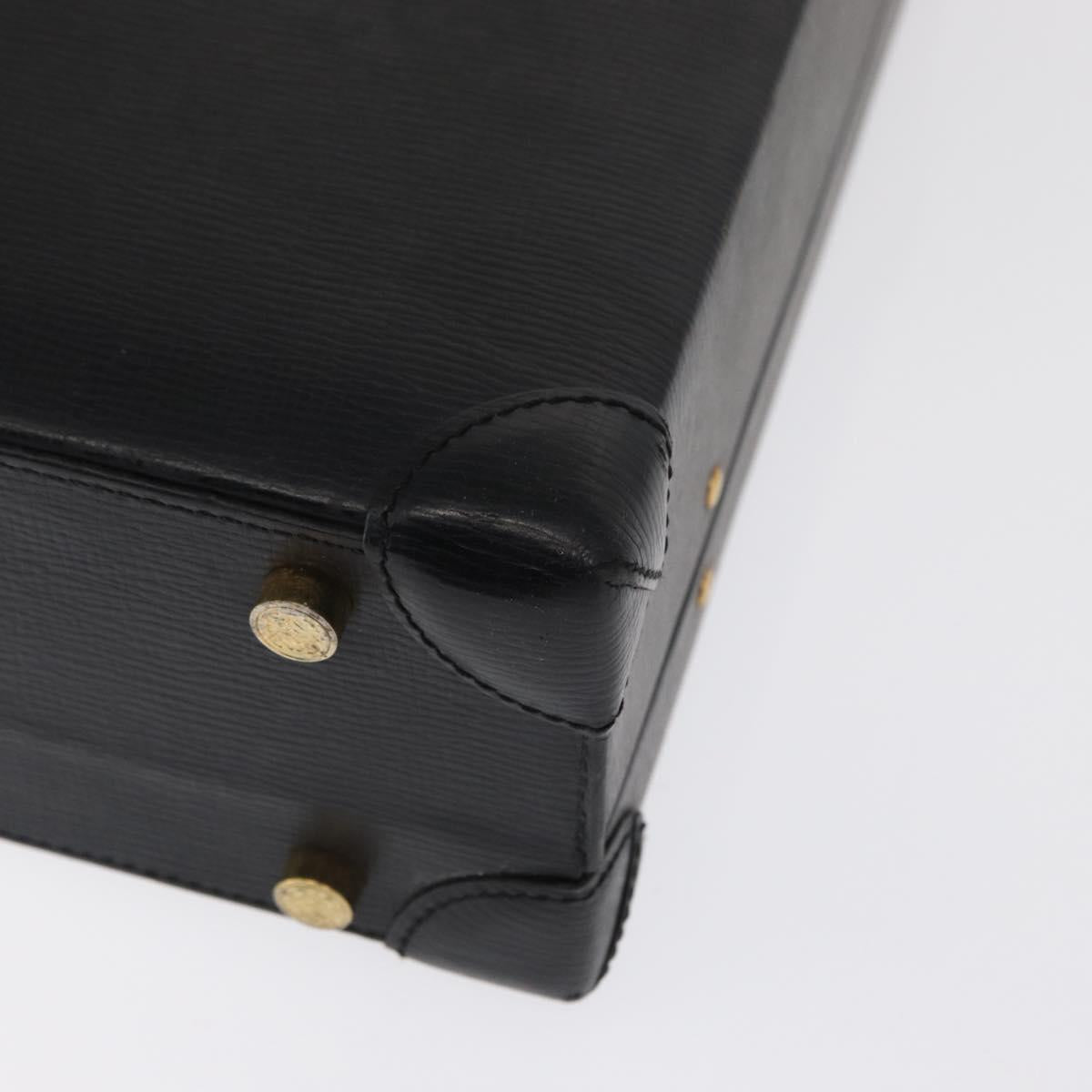 LOEWE Anagram Trunk Leather Black Gold Auth 168623