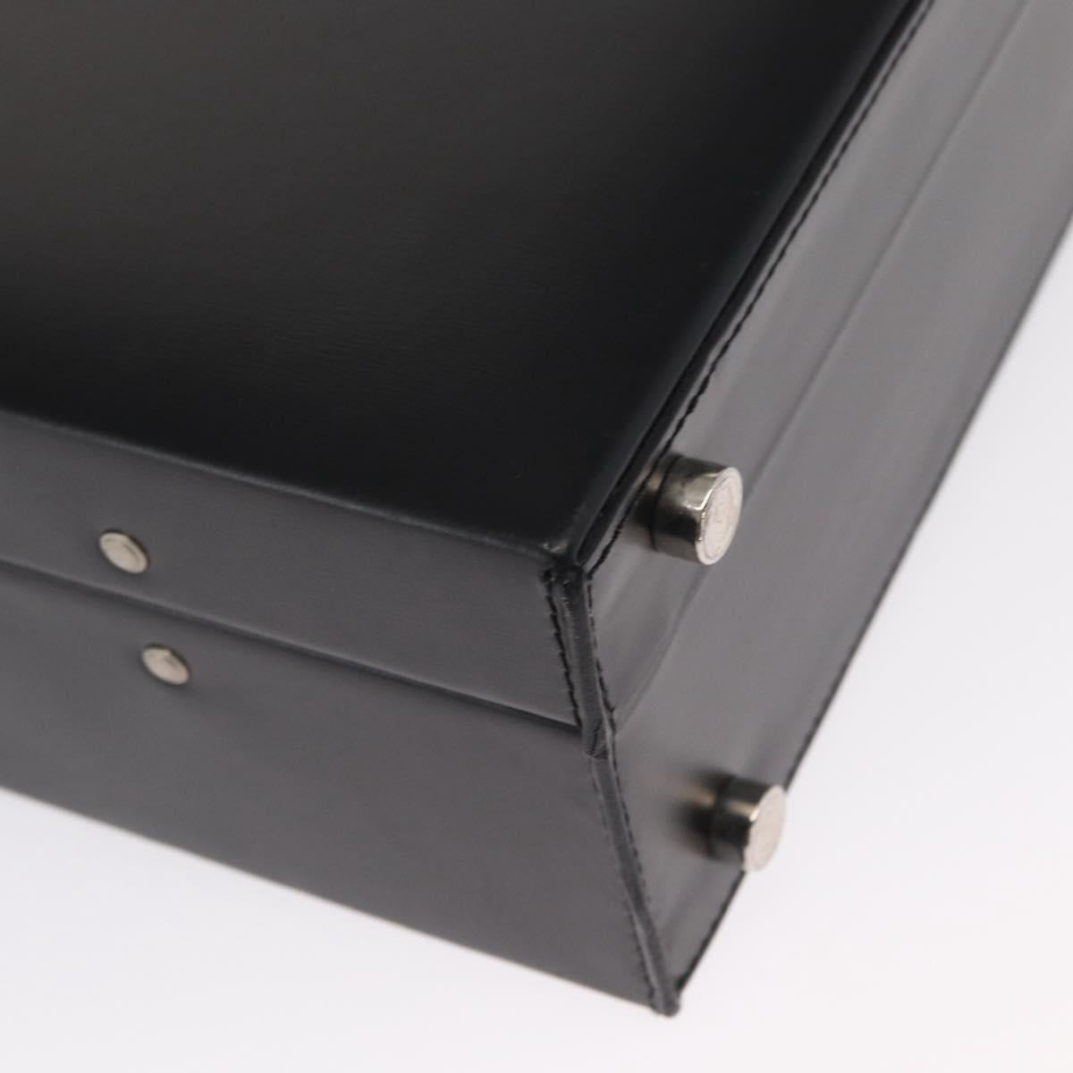 LOEWE Anagram Trunk Leather Black Silver Auth 168624