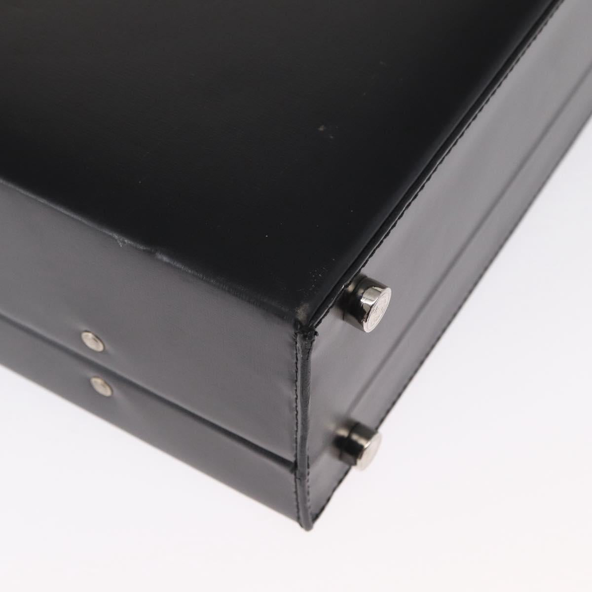 LOEWE Anagram Trunk Leather Black Silver Auth 168624