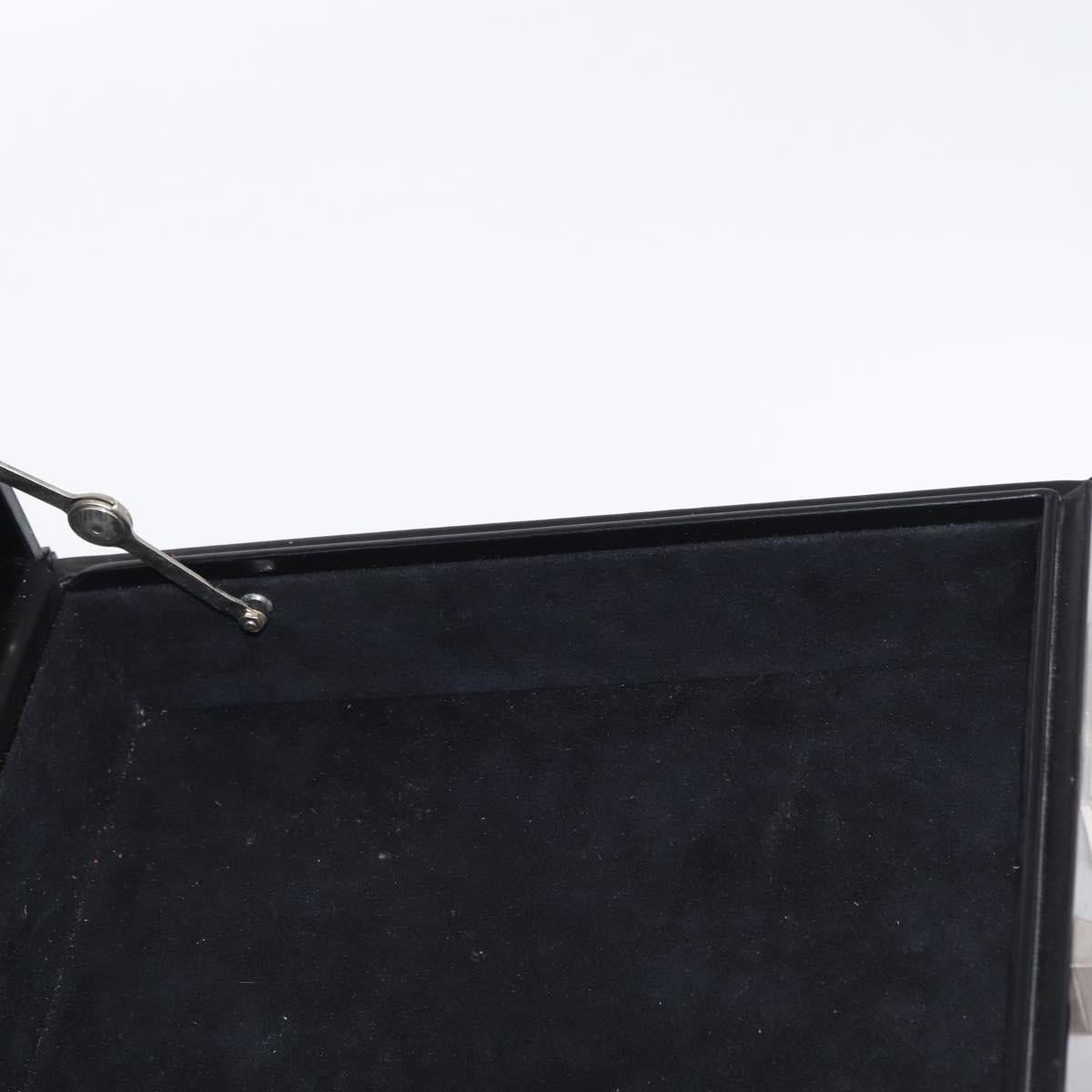 LOEWE Anagram Trunk Leather Black Silver Auth 168624