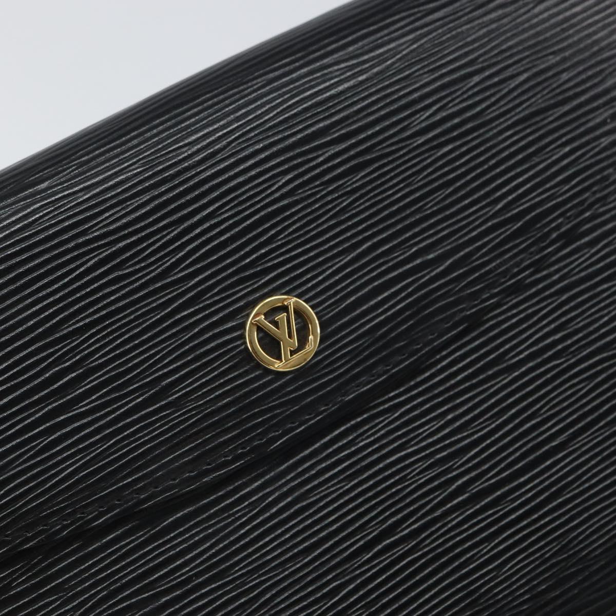 LOUIS VUITTON Epi Montaigne 23 Clutch Bag Black M52662 LV Auth 168641