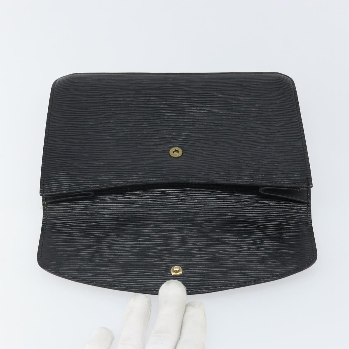 LOUIS VUITTON Epi Montaigne 23 Clutch Bag Black M52662 LV Auth 168641