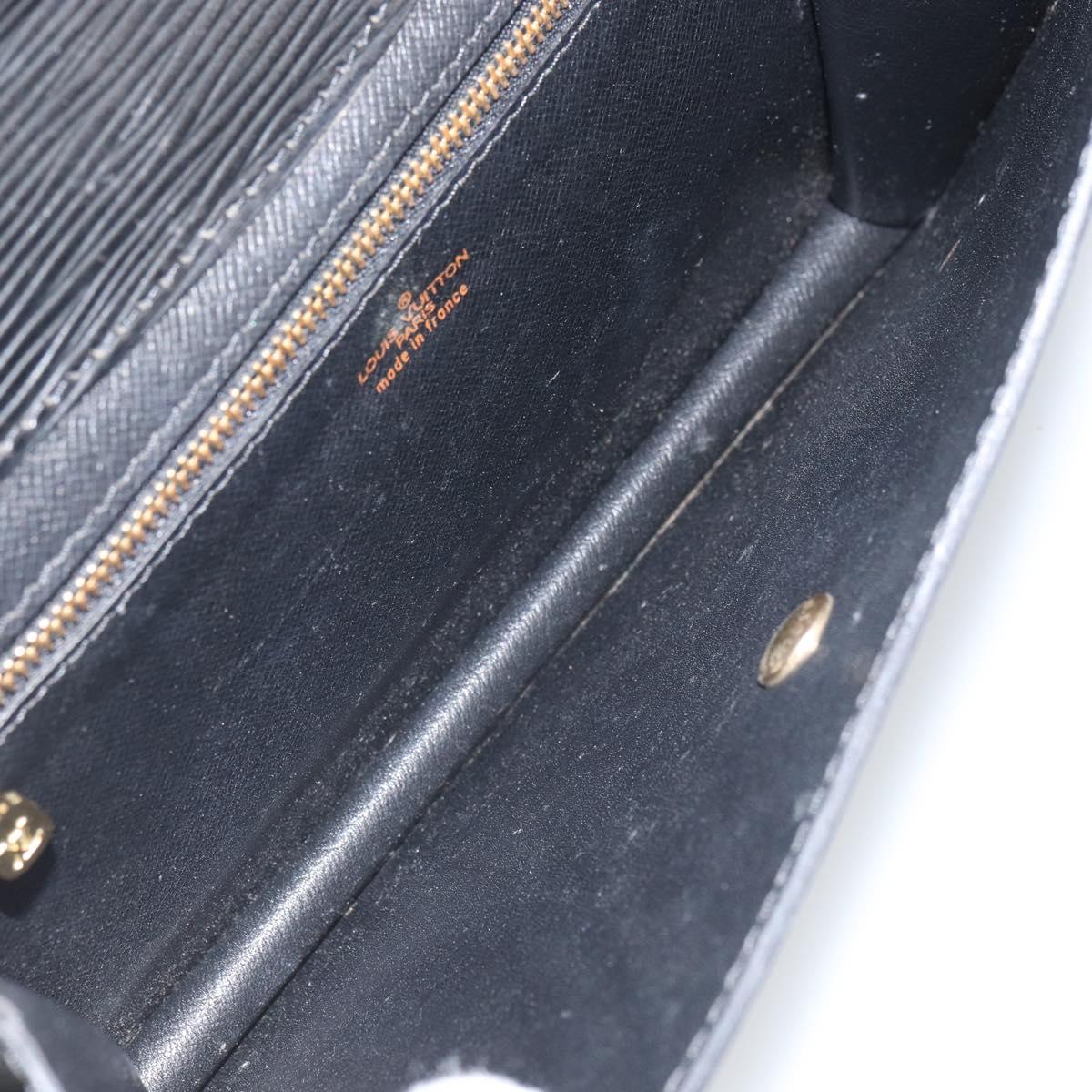 LOUIS VUITTON Epi Montaigne 23 Clutch Bag Black M52662 LV Auth 168641