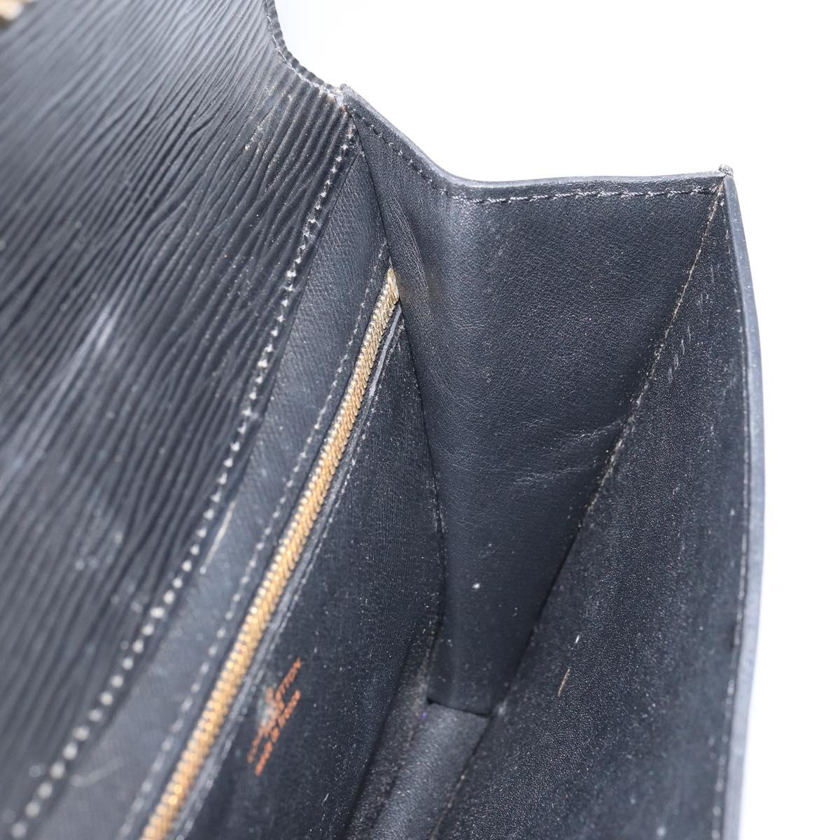 LOUIS VUITTON Epi Montaigne 23 Clutch Bag Black M52662 LV Auth 168641