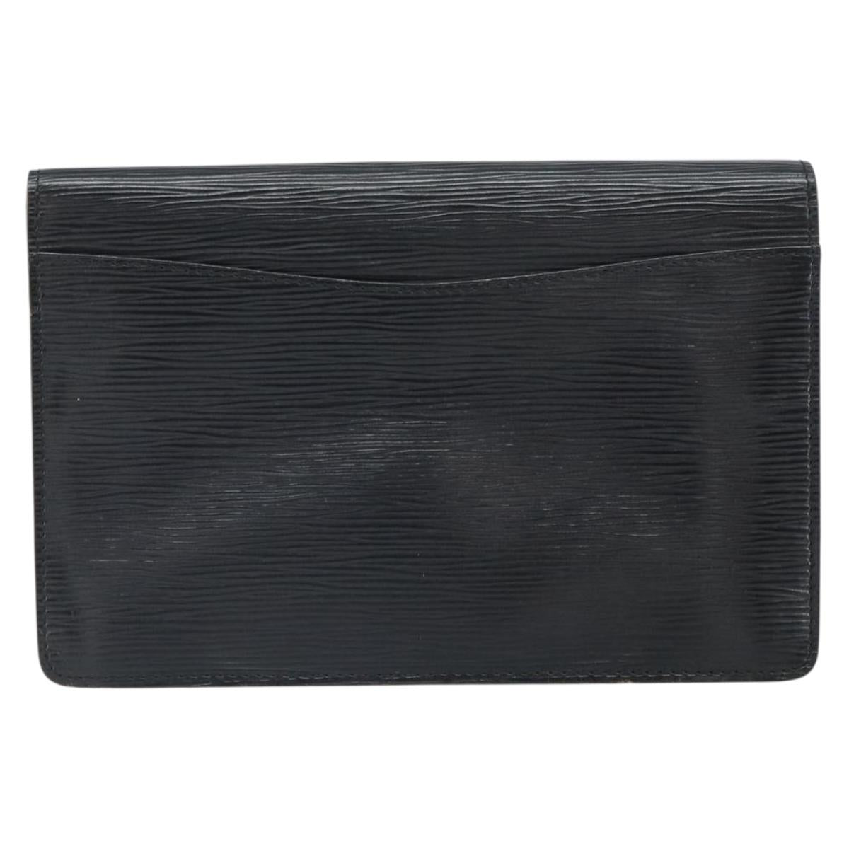 LOUIS VUITTON Epi Montaigne 23 Clutch Bag Black M52662 LV Auth 168641