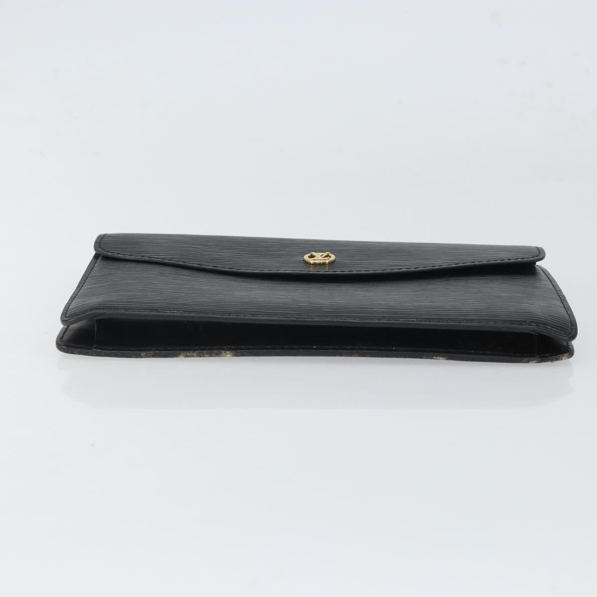 LOUIS VUITTON Epi Montaigne 23 Clutch Bag Black M52662 LV Auth 168641