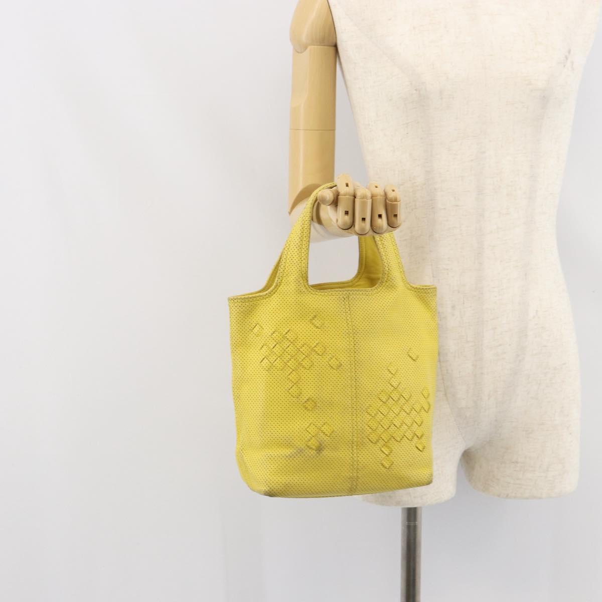 BOTTEGA VENETA INTRECCIATO Hand Bag Leather Yellow 143393 Auth 168672