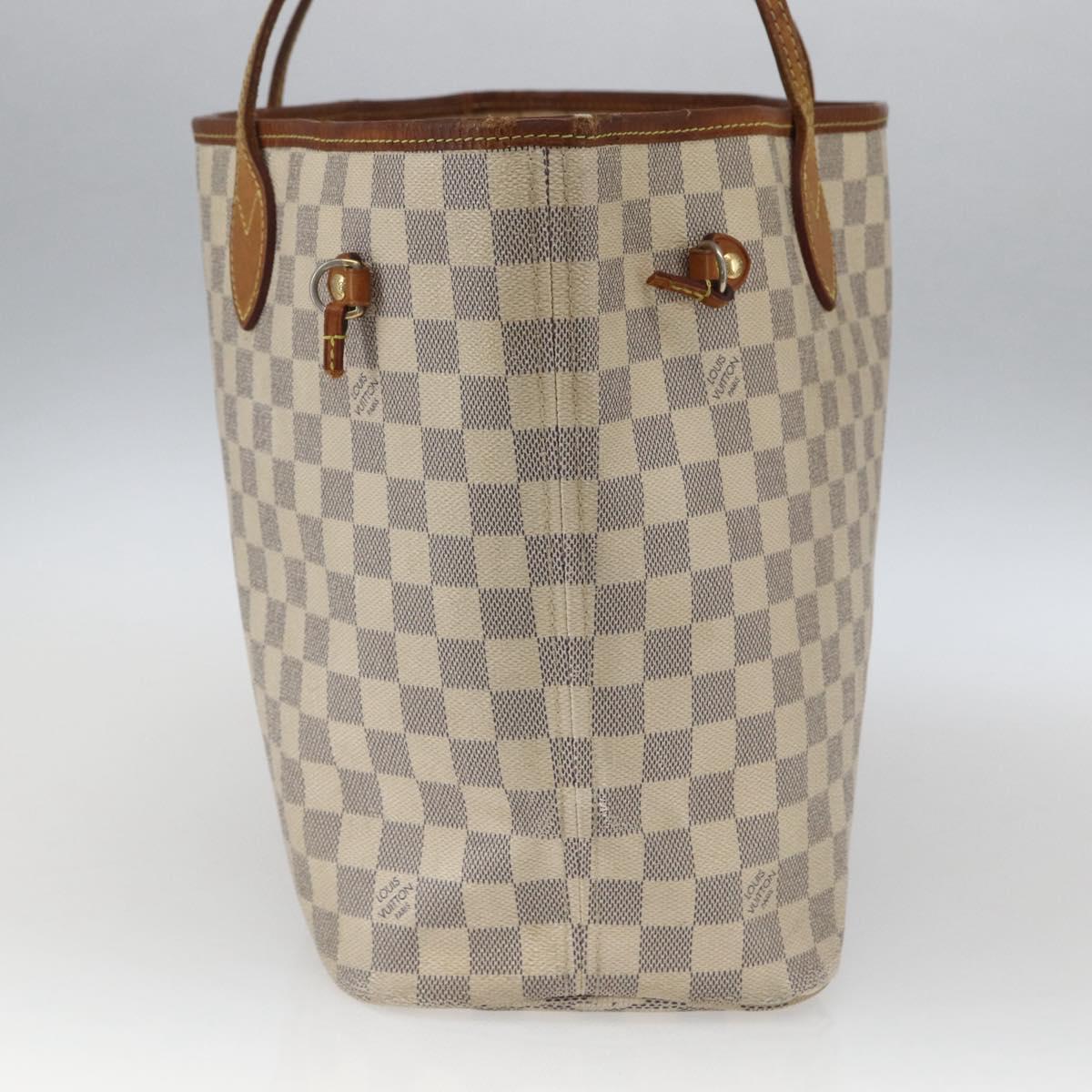 LOUIS VUITTON Damier Azur Neverfull MM Tote Bag N41605 LV Auth 168696