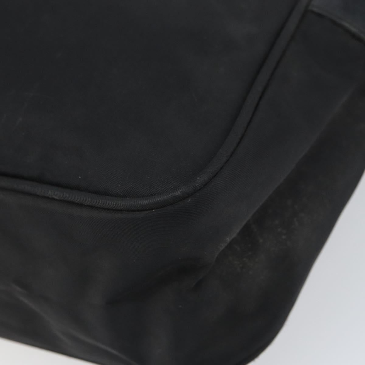 PRADA Shoulder Bag Nylon Black Silver Auth 168697