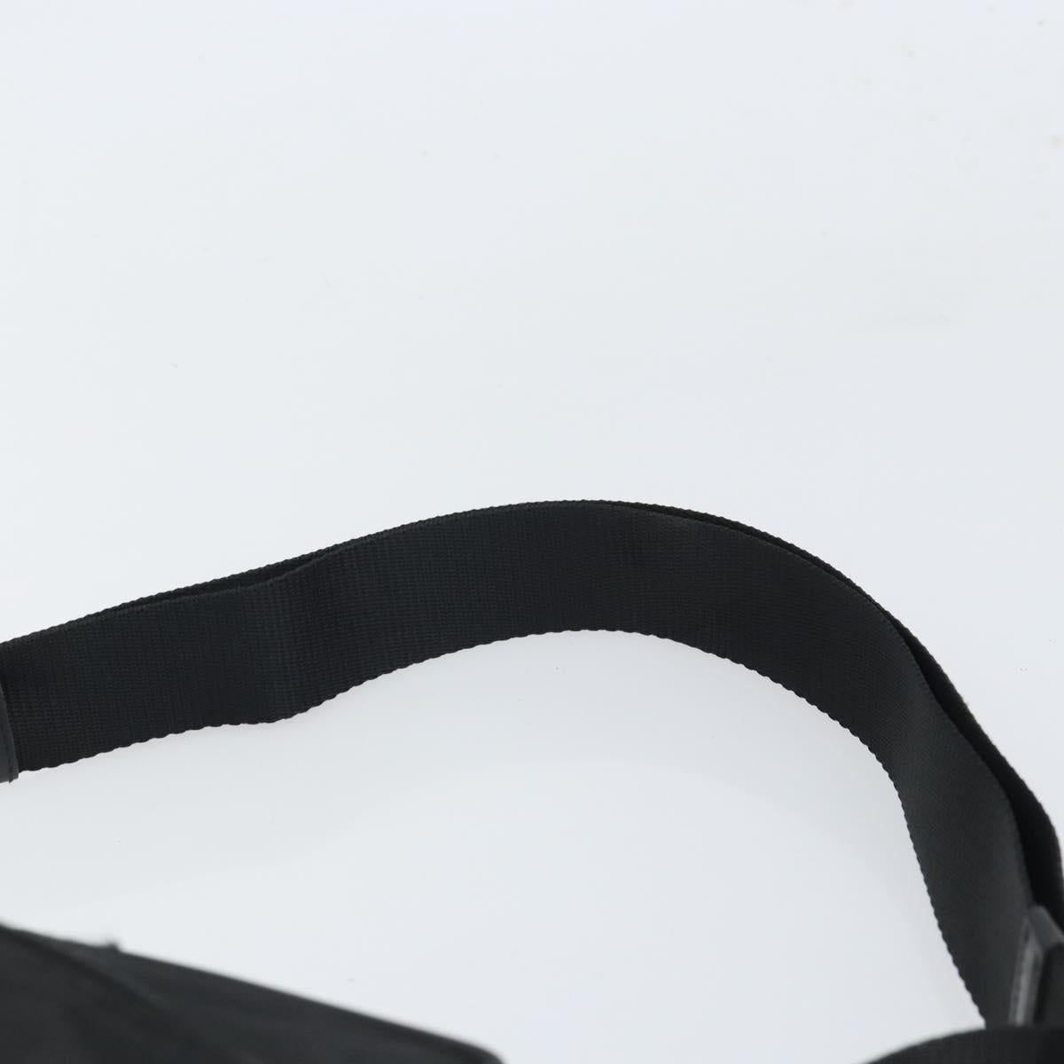 PRADA Shoulder Bag Nylon Black Silver Auth 168697