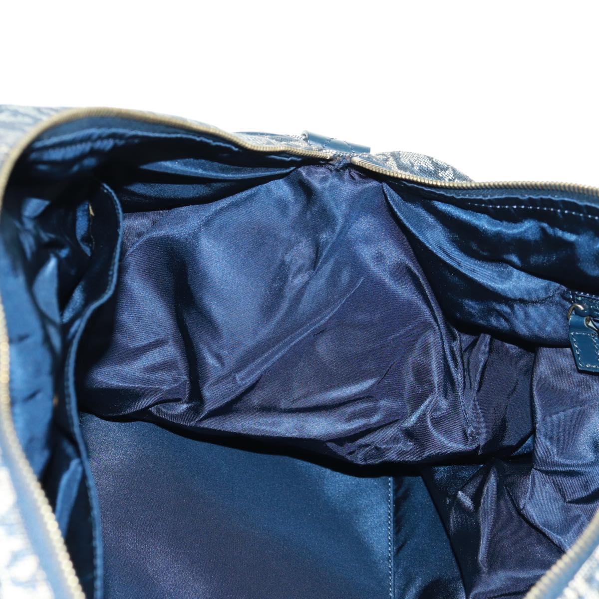 Christian Dior Trotter Canvas Boston Bag 2way Navy Gold Auth 168742SAV