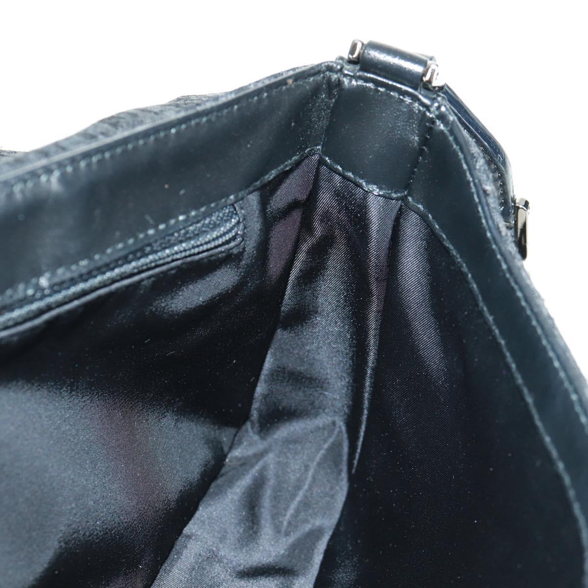 Christian Dior Trotter Canvas Street Chic Shoulder Bag Black Silver Auth 168745V