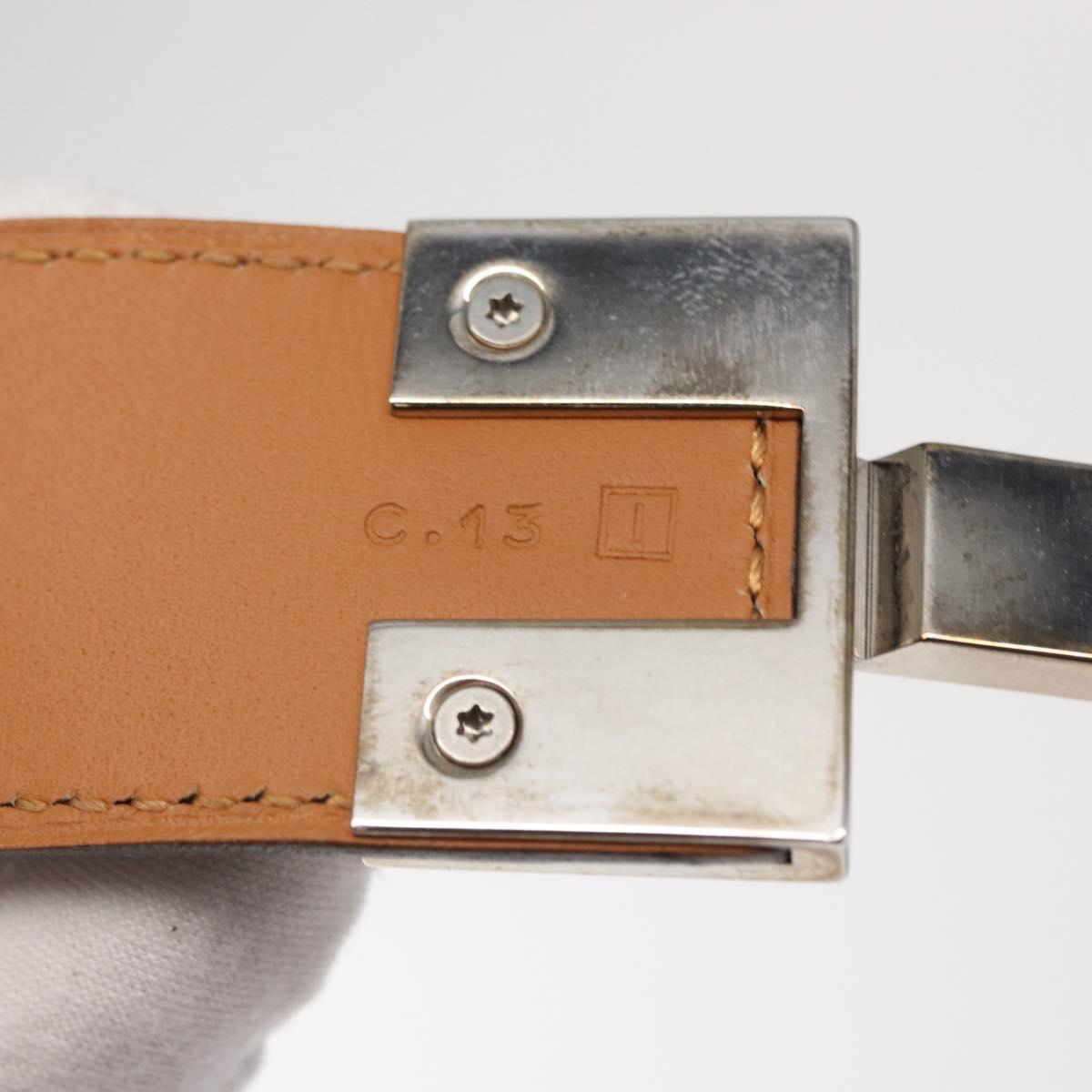 HERMES Belt Leather 29.5"" Black Auth 168765