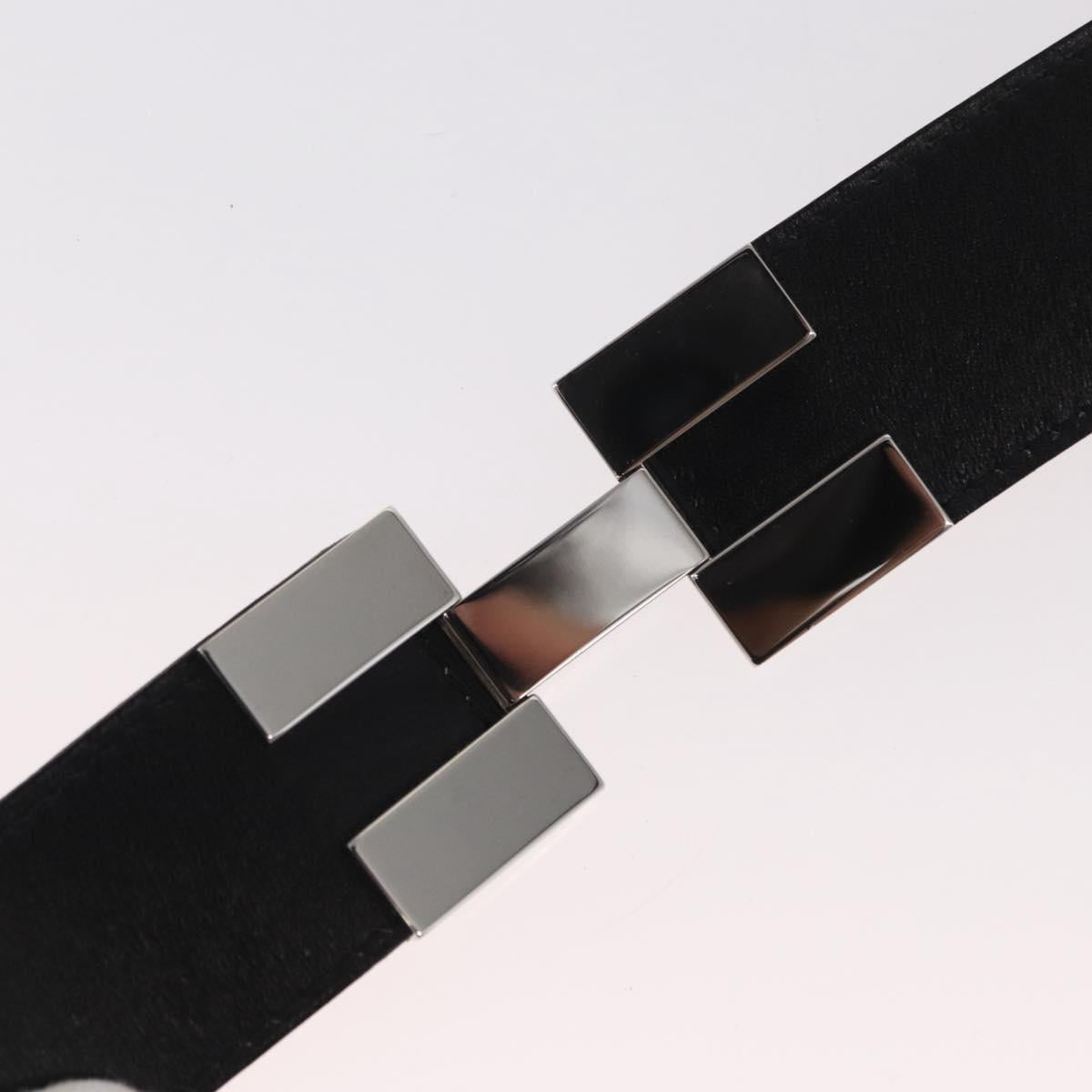 HERMES Belt Leather 29.5"" Black Auth 168765