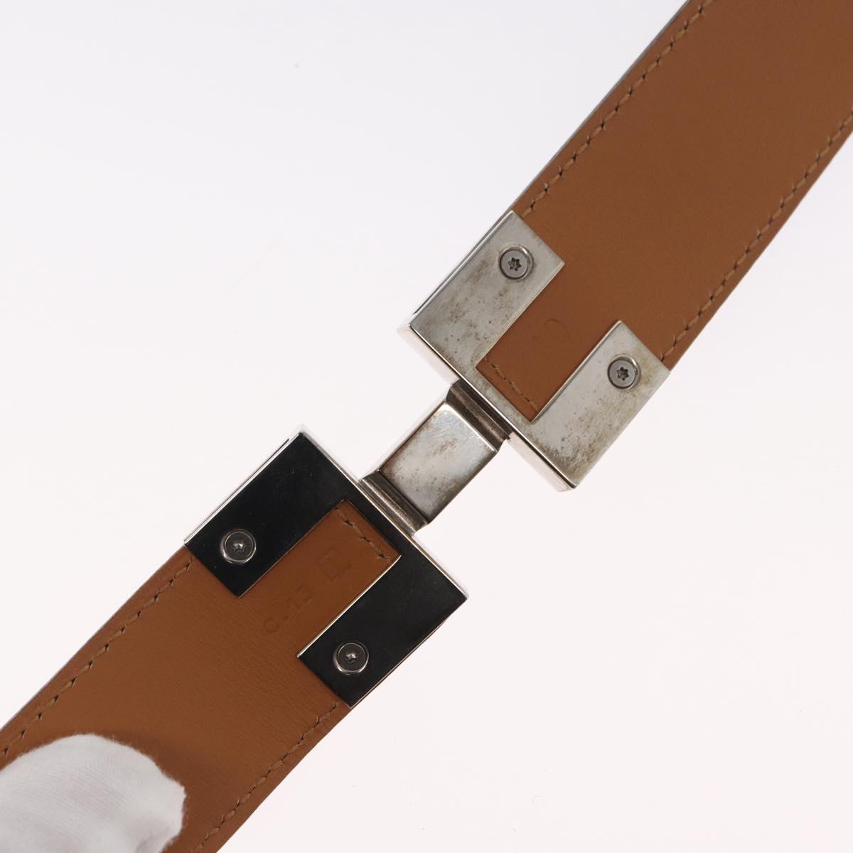 HERMES Belt Leather 29.5"" Black Auth 168765