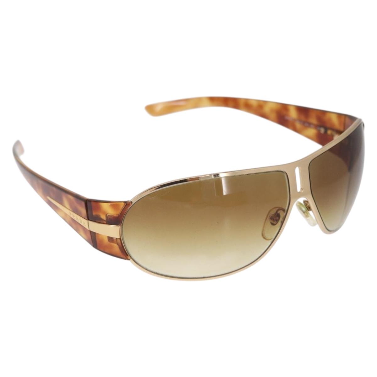 PRADA Sunglasses plastic Brown Auth 168768