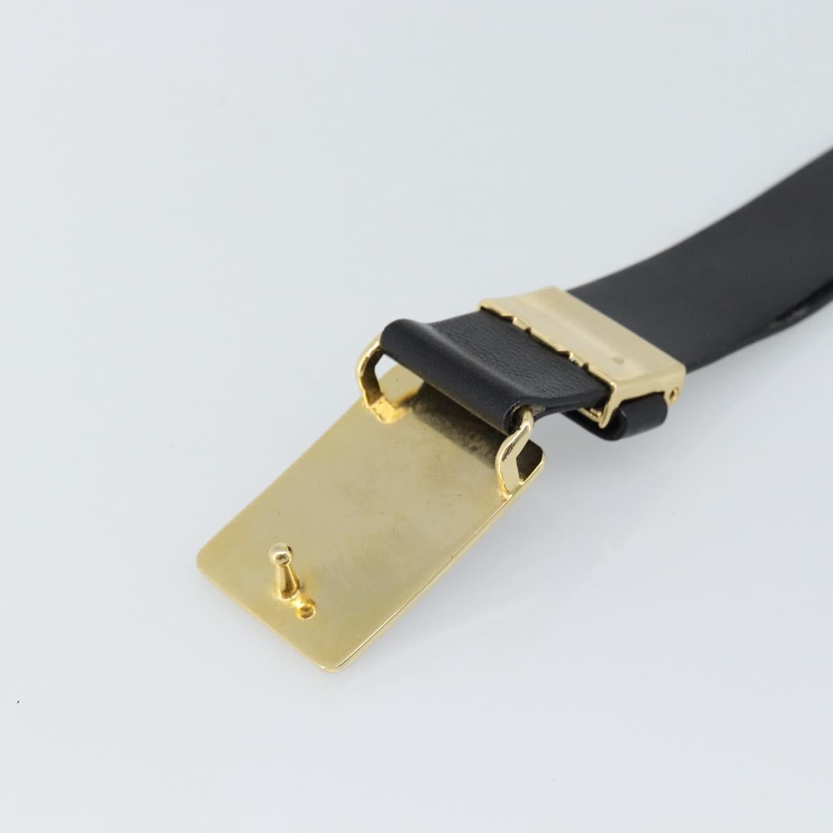 SAINT LAURENT Belt Leather 40.2"" Black Auth 168784